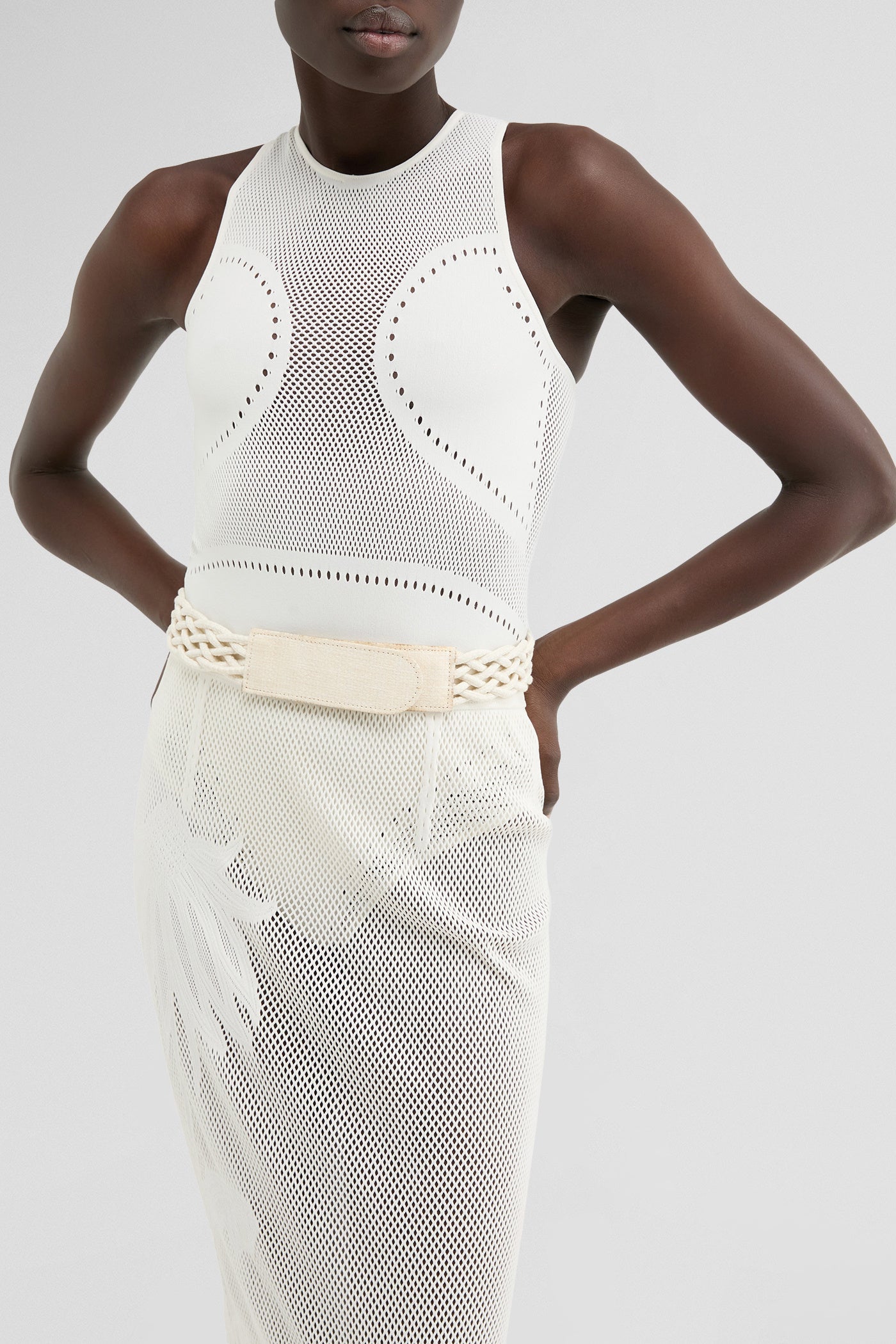 Woven white belt