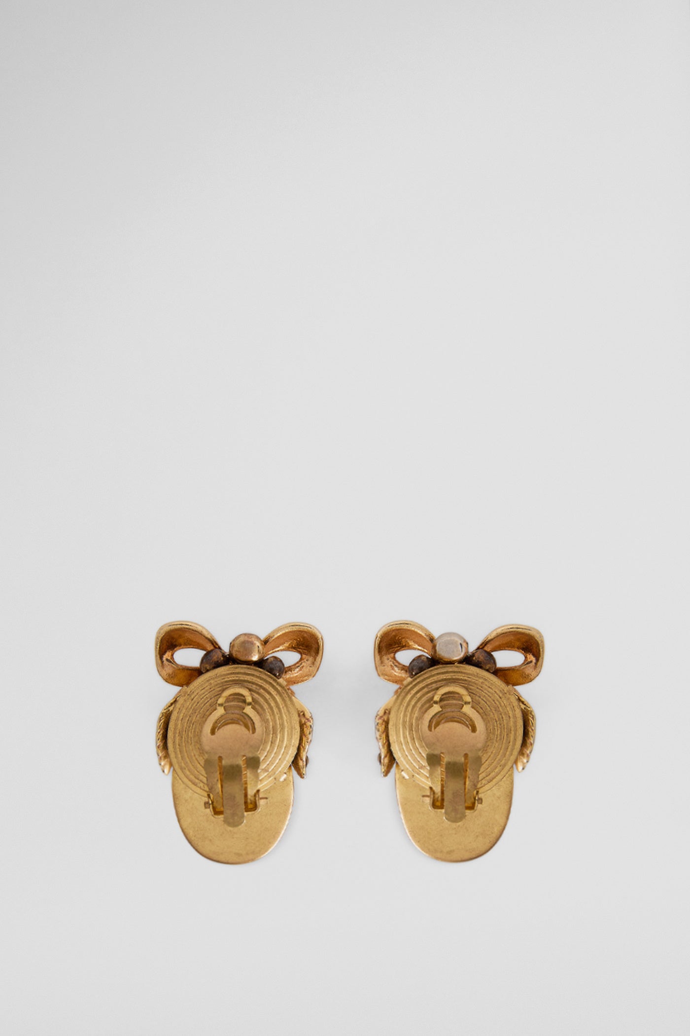 Pink bow clip earrings