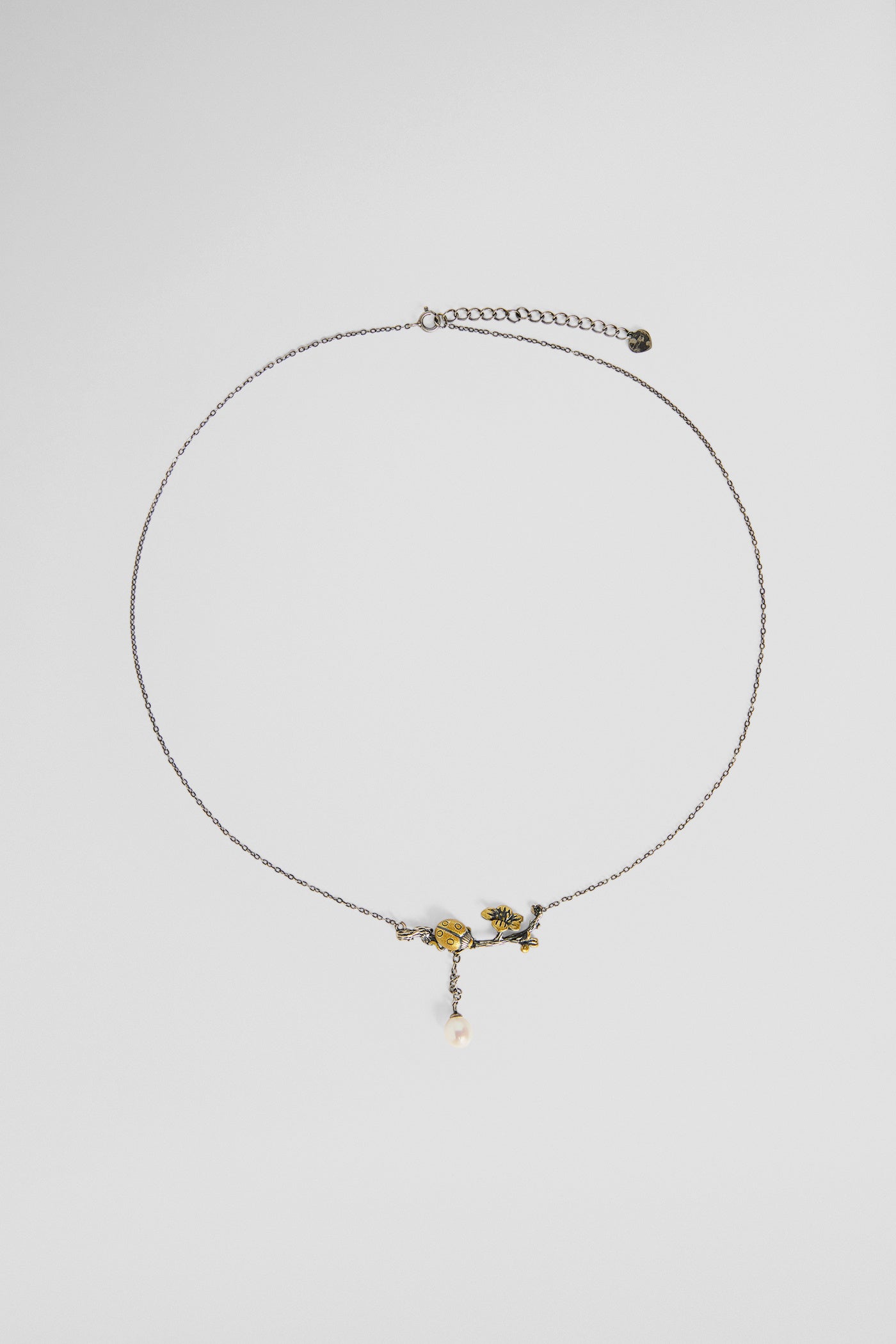 Ladybug necklace with pearl