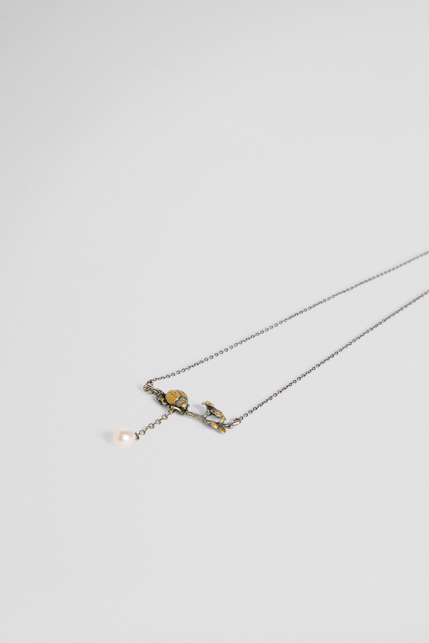Ladybug necklace with pearl
