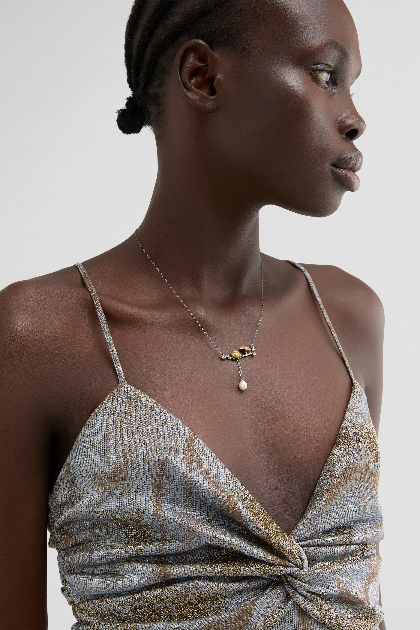 Ladybug necklace with pearl
