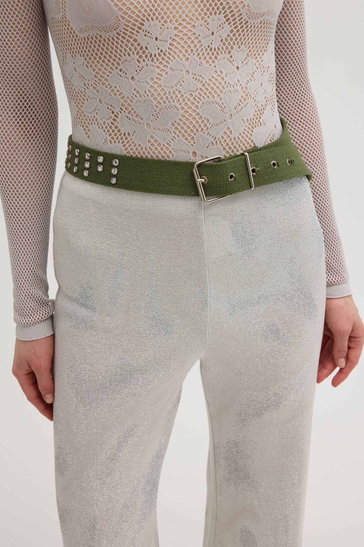 Studded textile belt - vintage