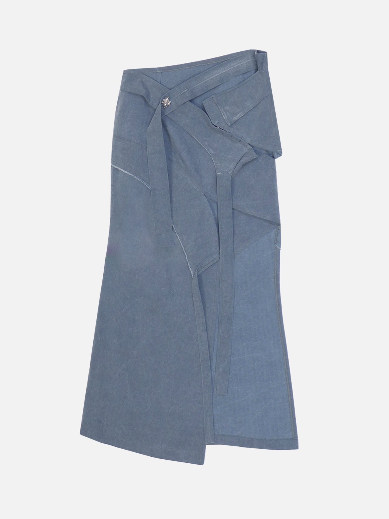 Oblique slit long skirt