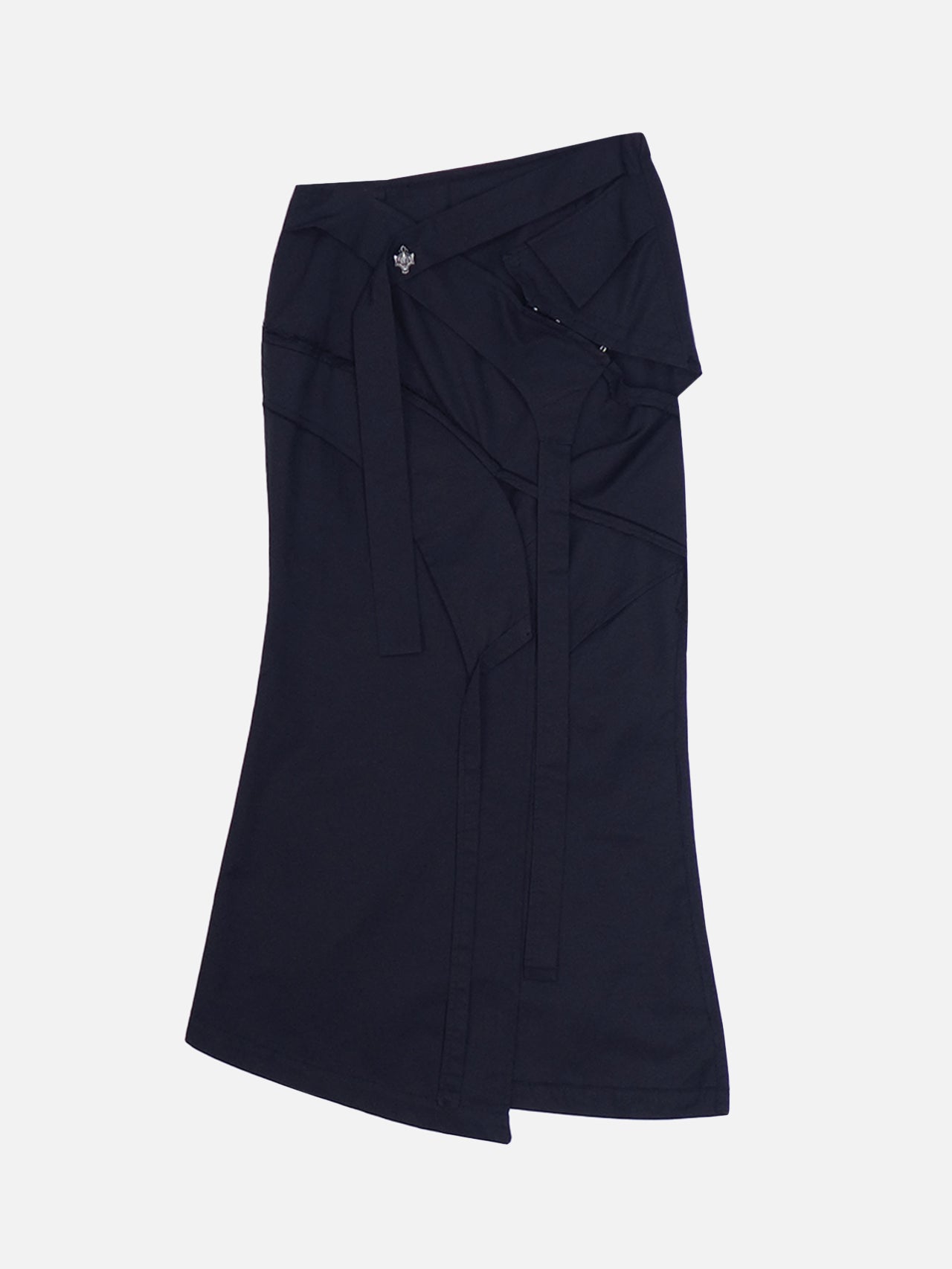 Oblique slit long skirt