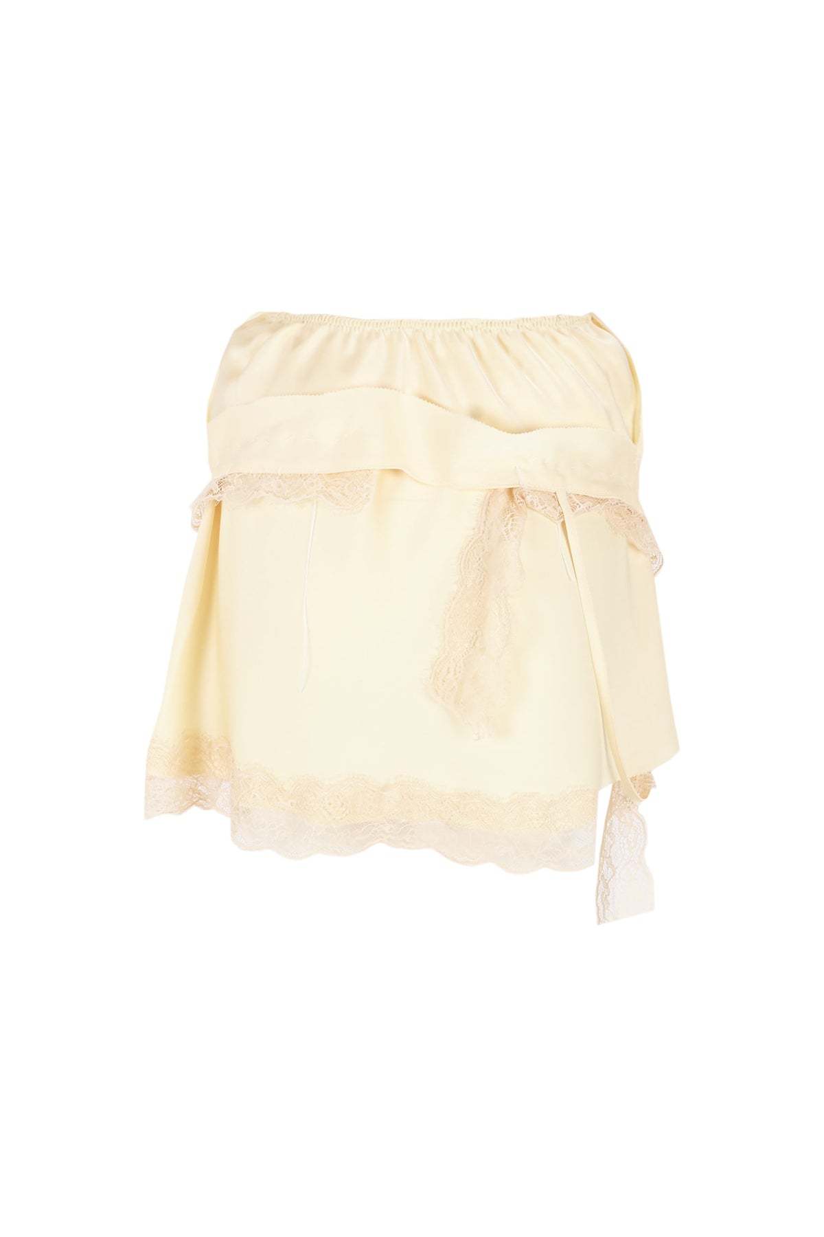 Falda encaje rota - amarillo mantequilla