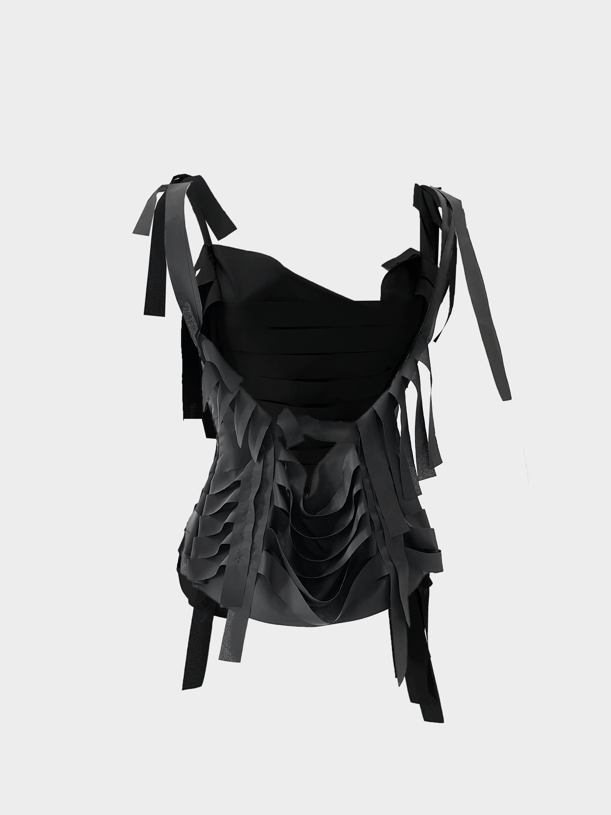 Slashed ribbon top