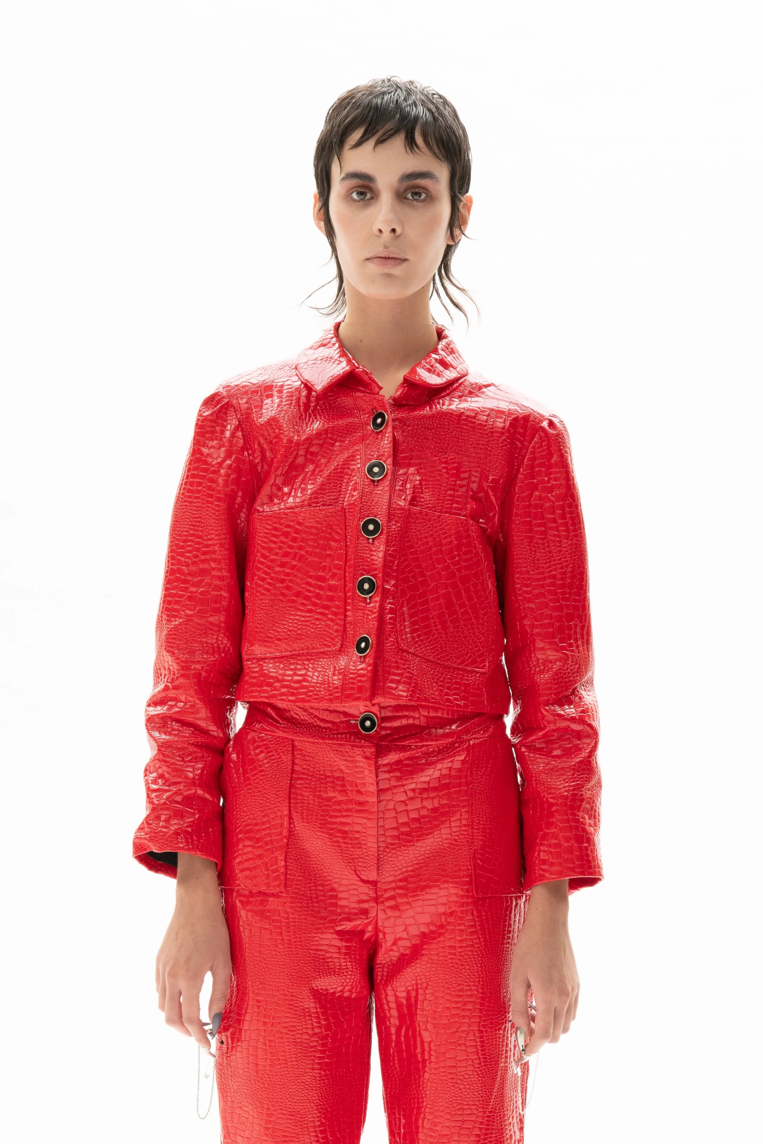 Veste croco rouge