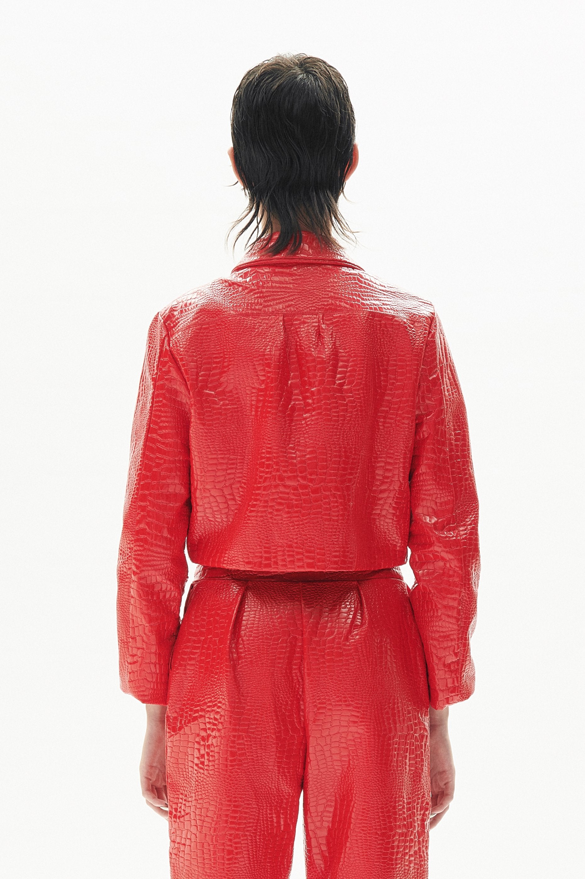 Veste croco rouge