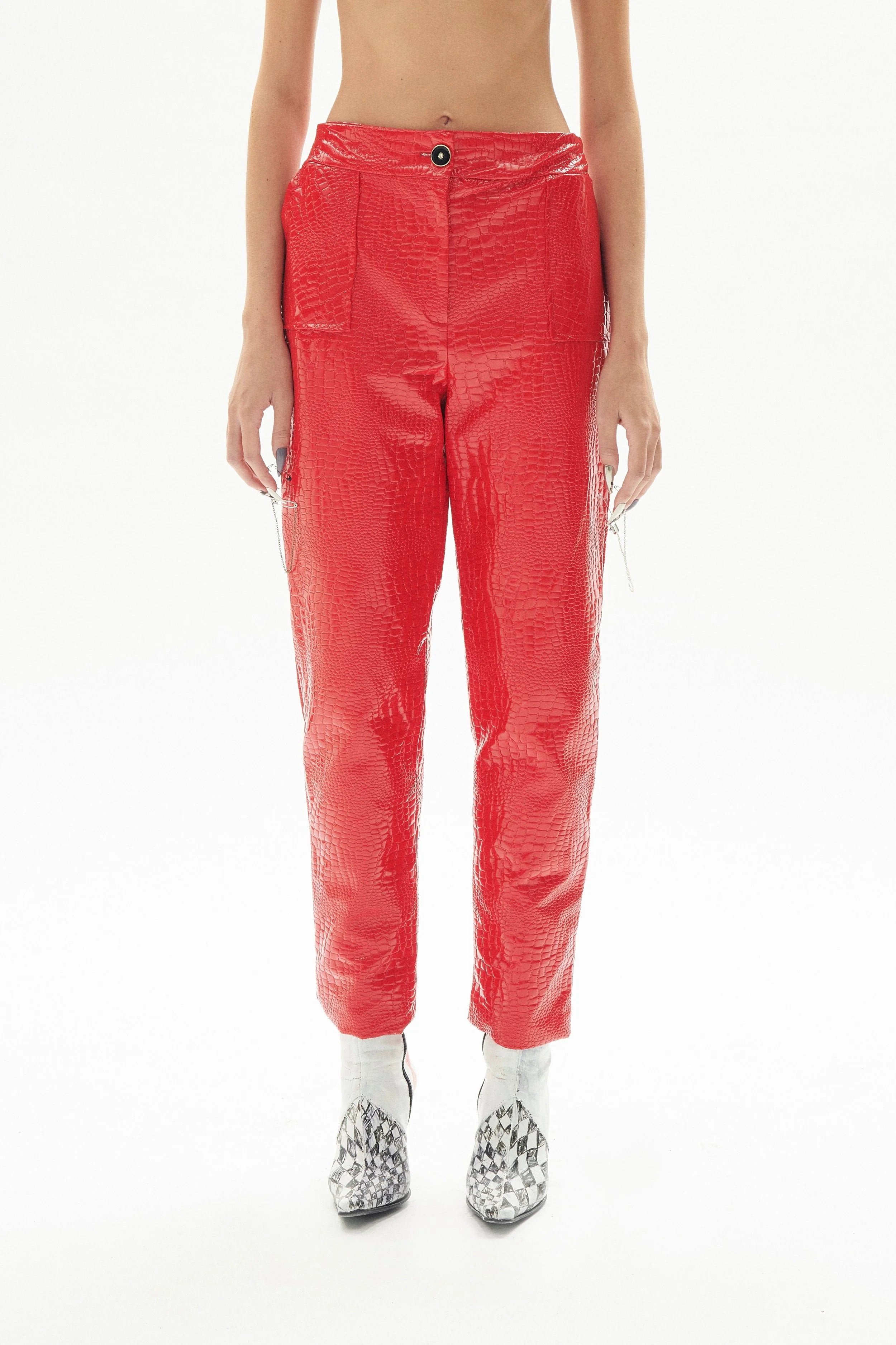 Pantalon croco rouge