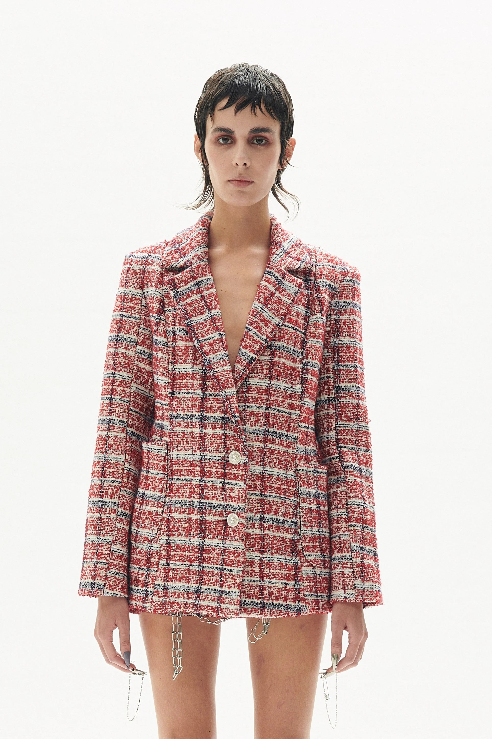 Veste en lainage rouge