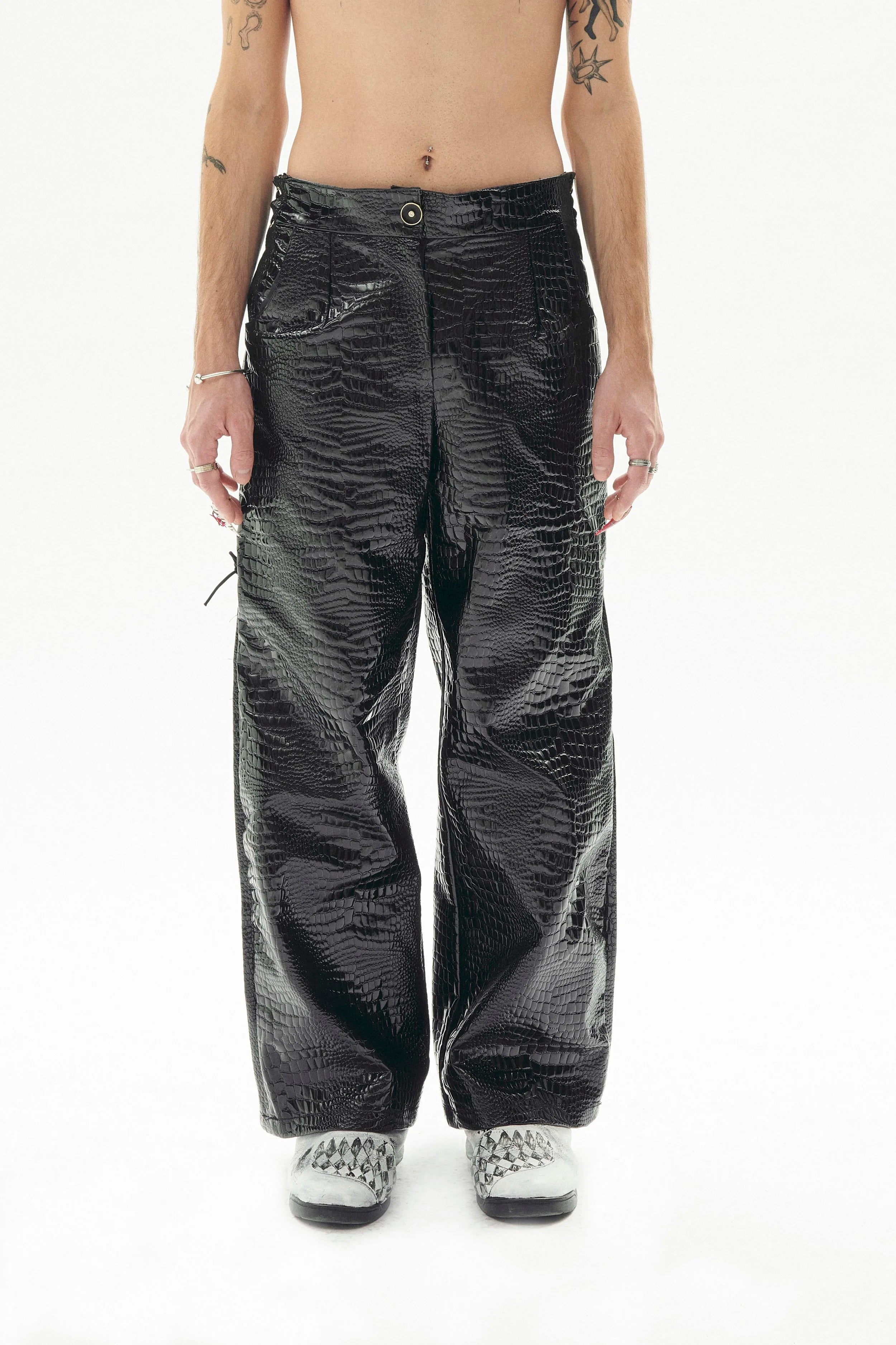 Pantalon croco noir