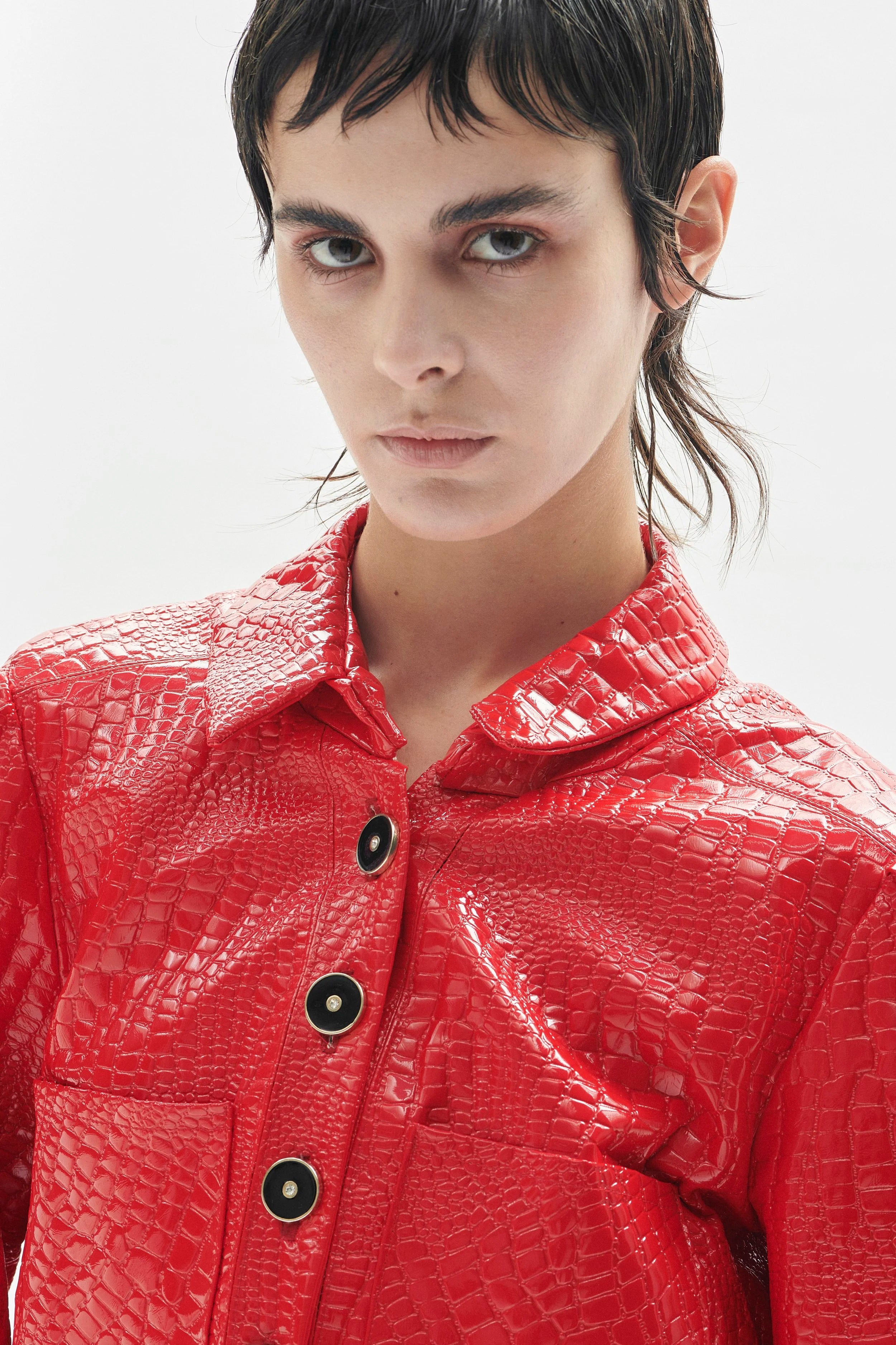 Veste croco rouge