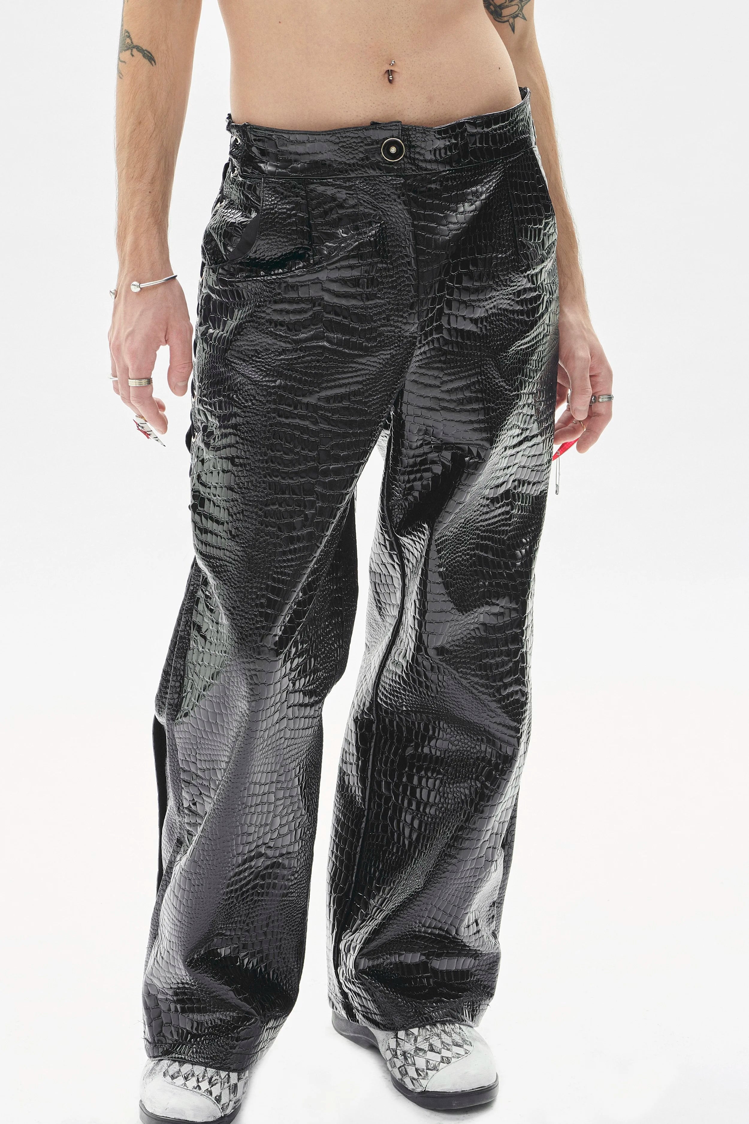 Pantalon croco noir