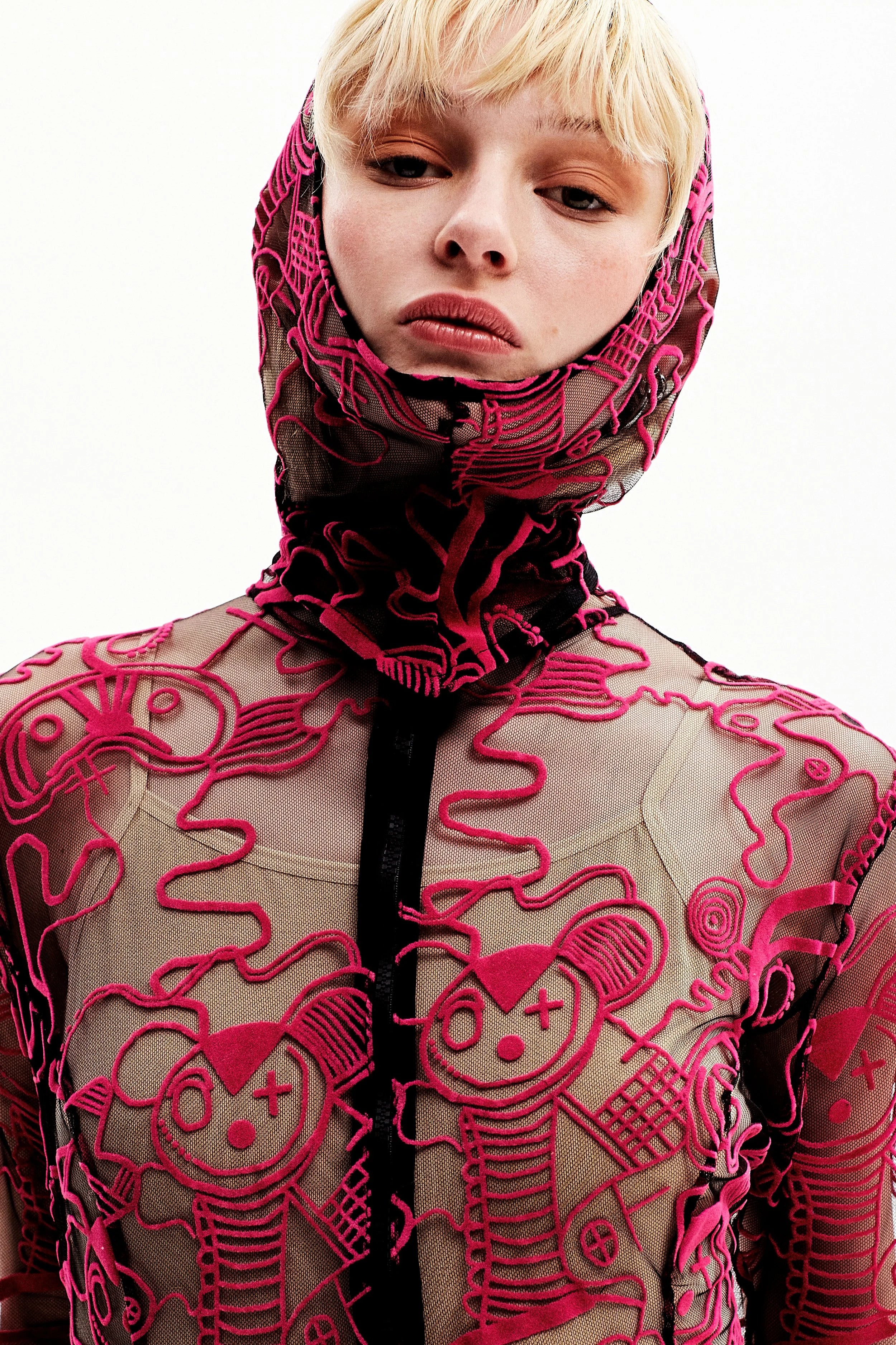 Cagoule print rose