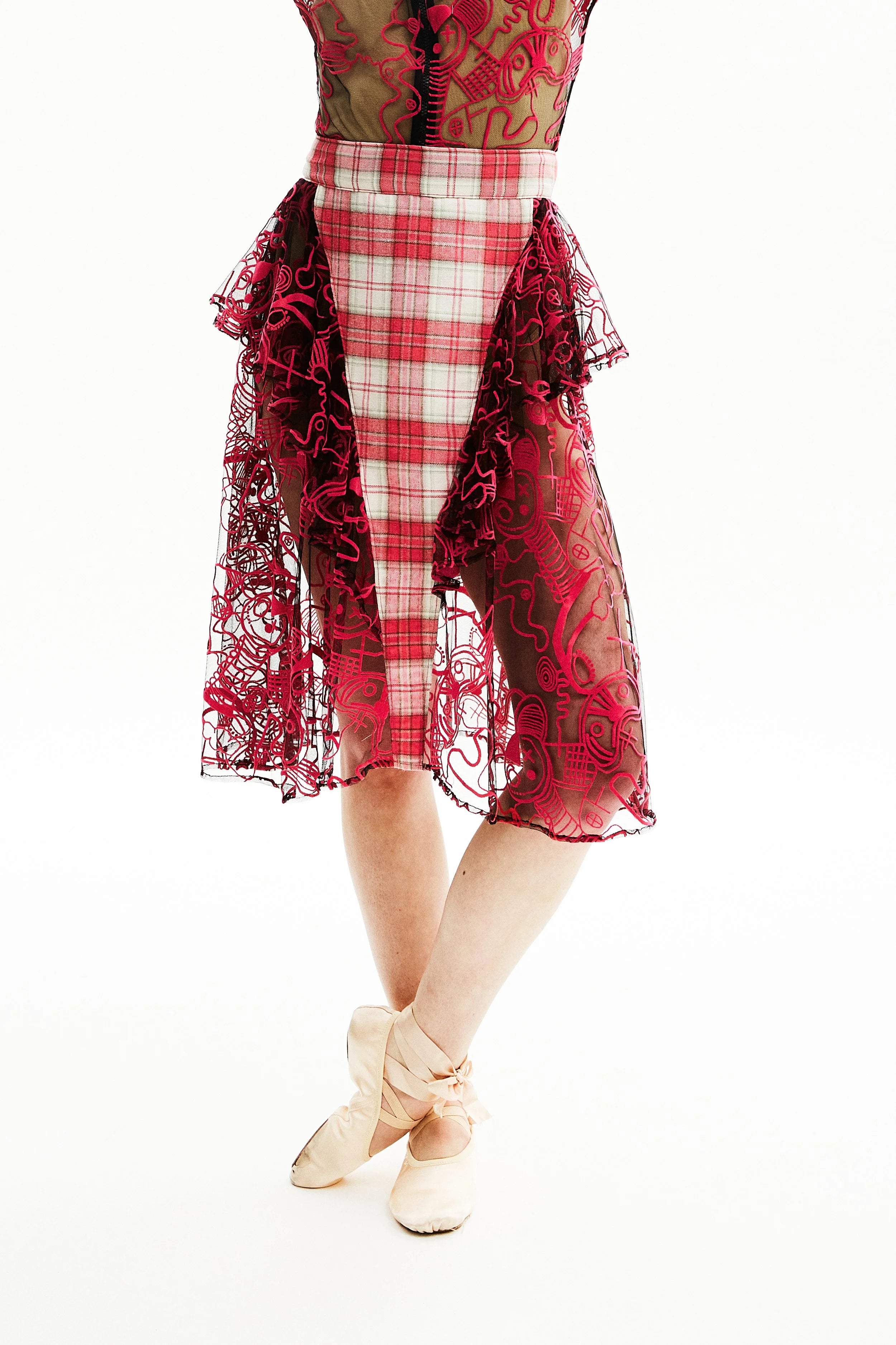 Jupe plissée patchwork