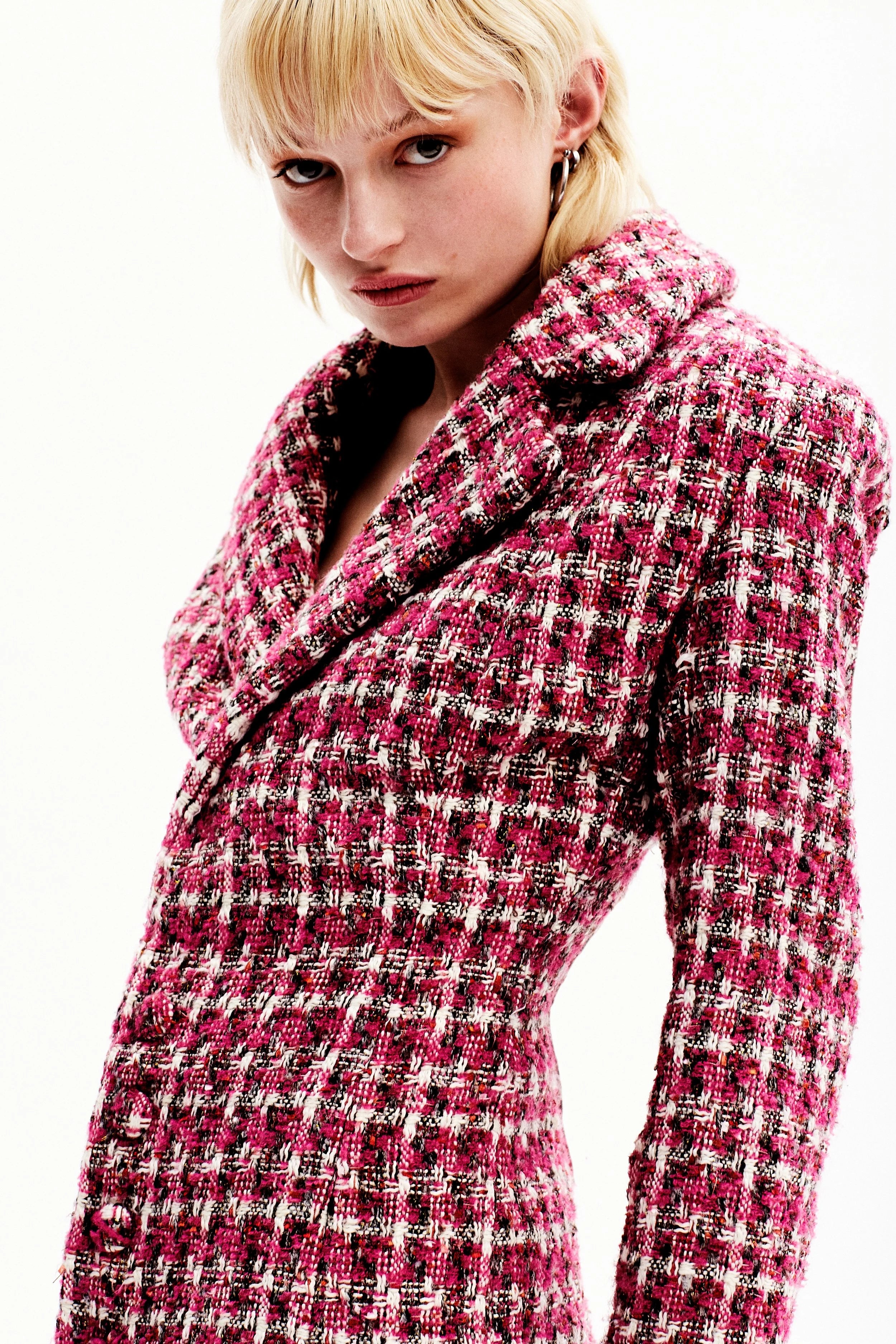 Veste en tweed rose