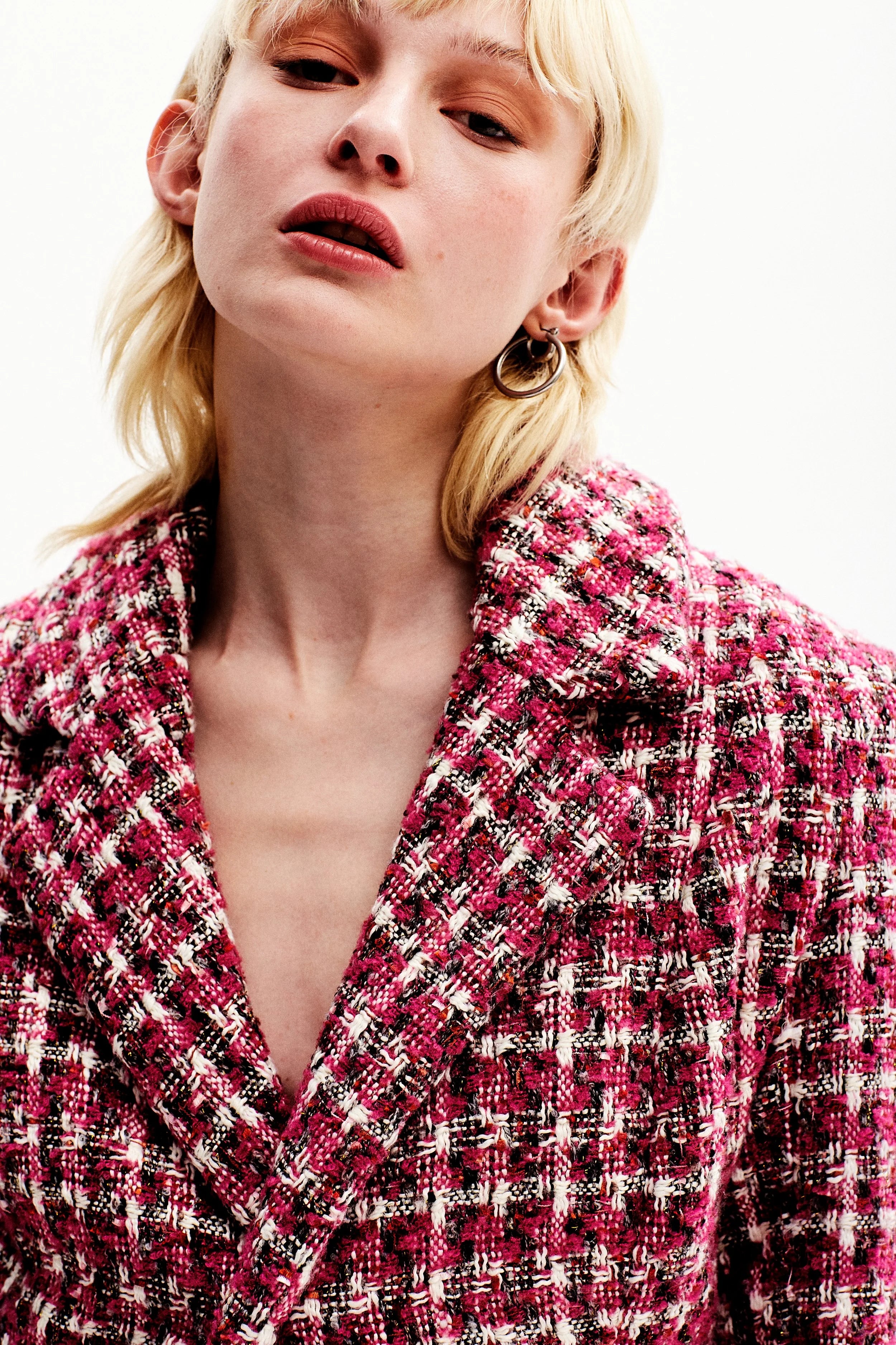 Veste en tweed rose