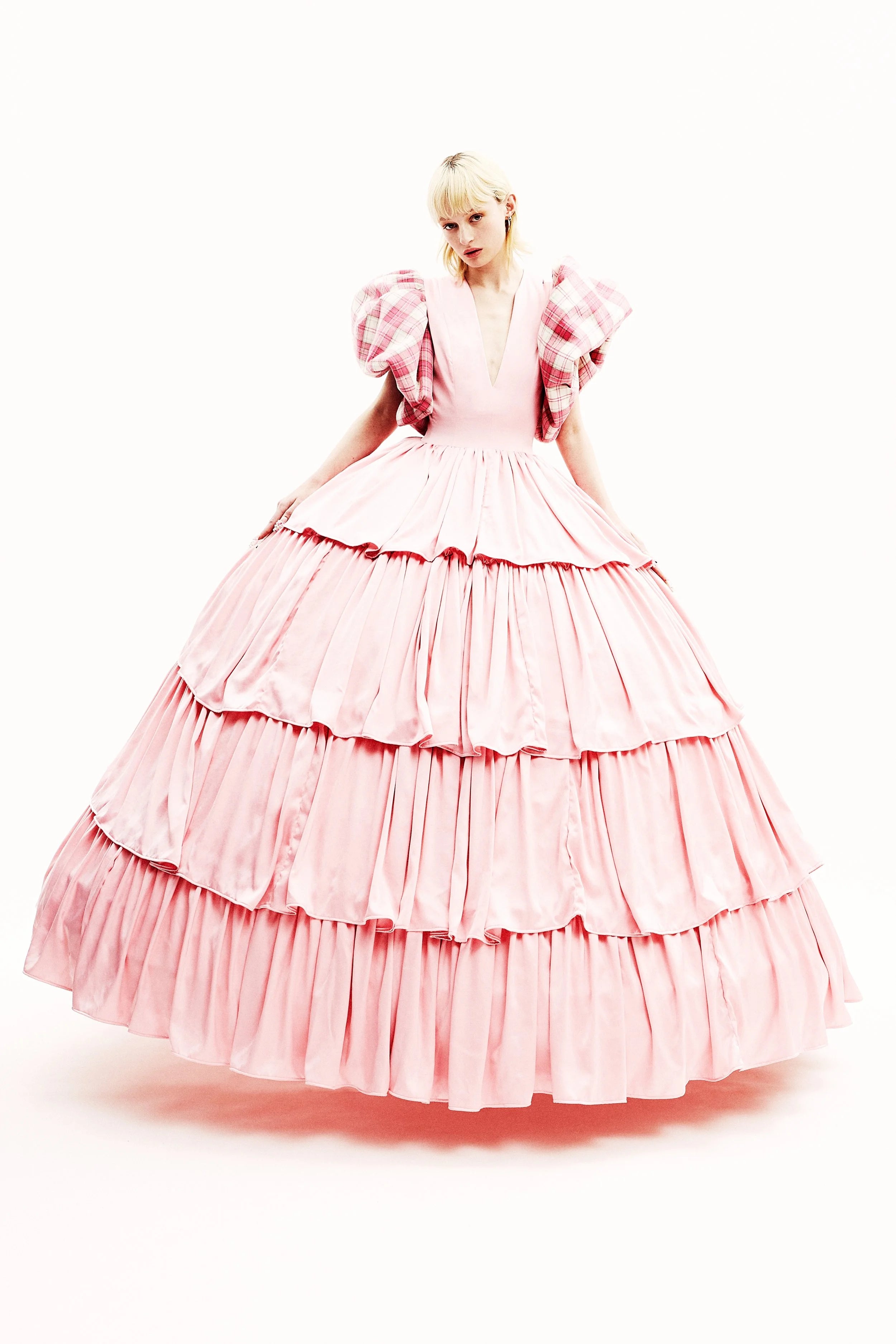 Robe crinoline rose