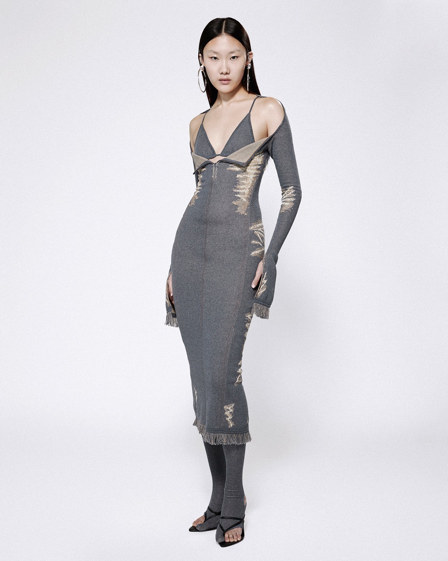 Bikini knit dress blue denim