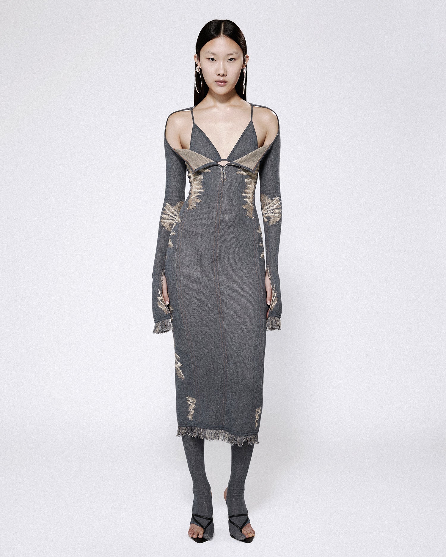 Bikini knit dress blue denim