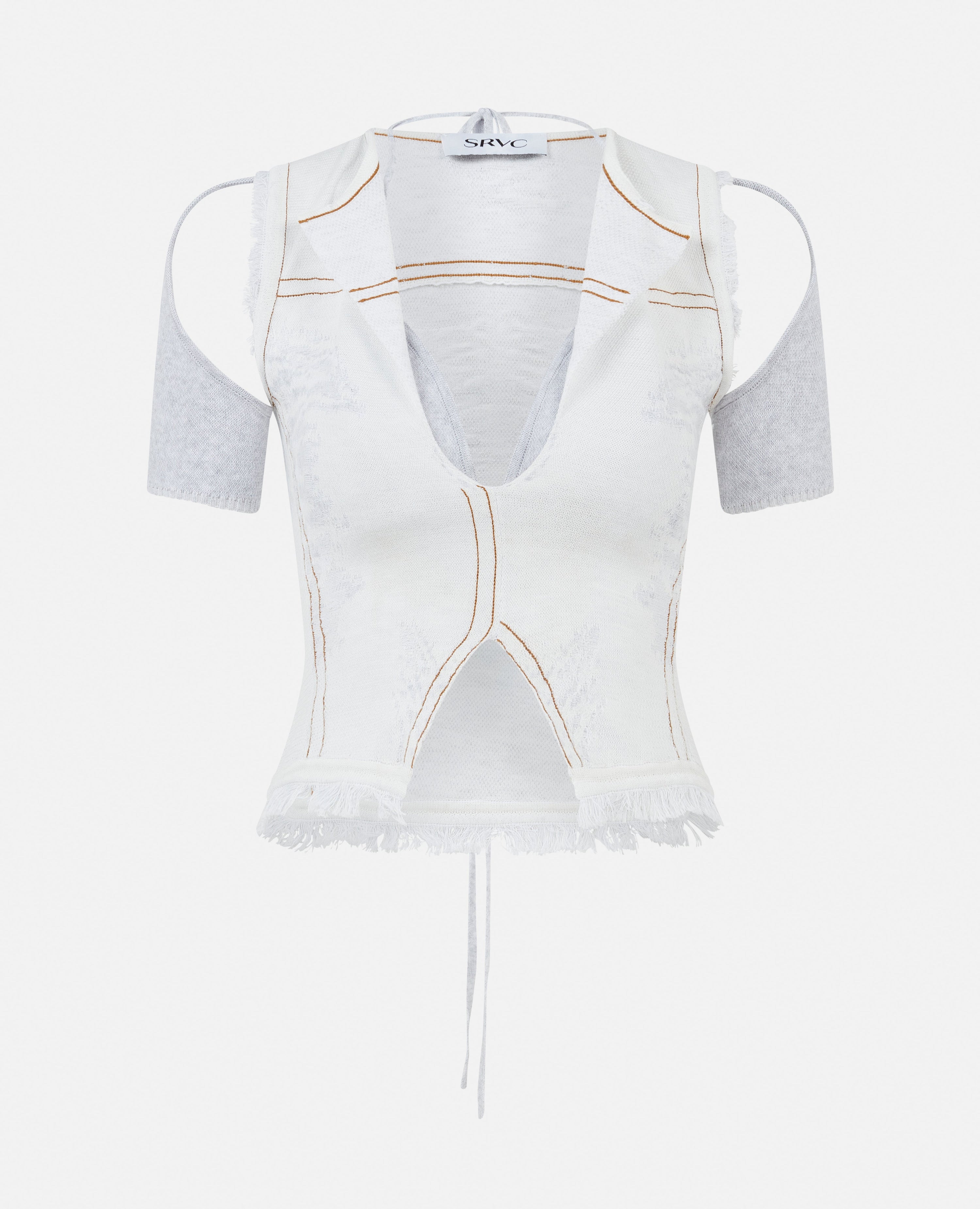 Bikini knit top white denim