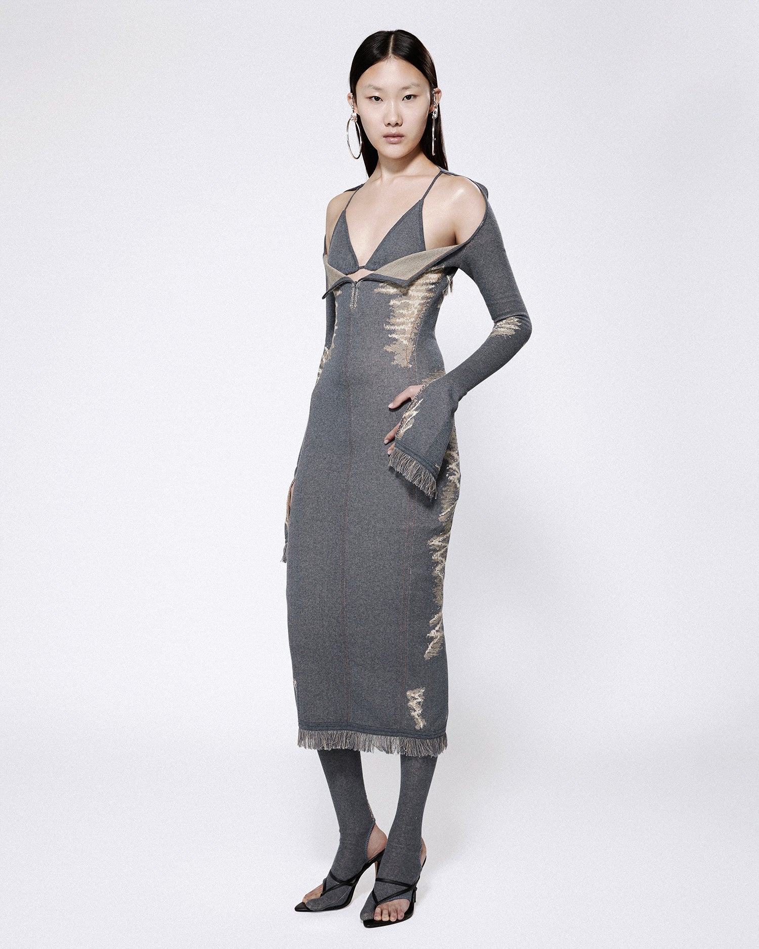 Bikini knit dress blue denim