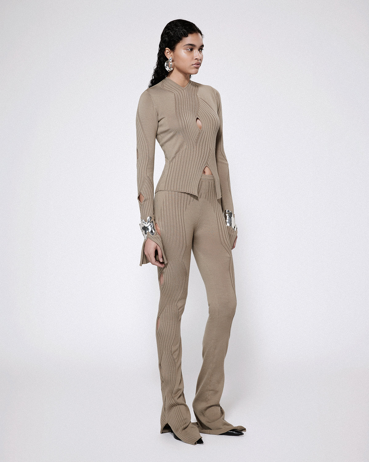 Xl cable knit trousers khaki