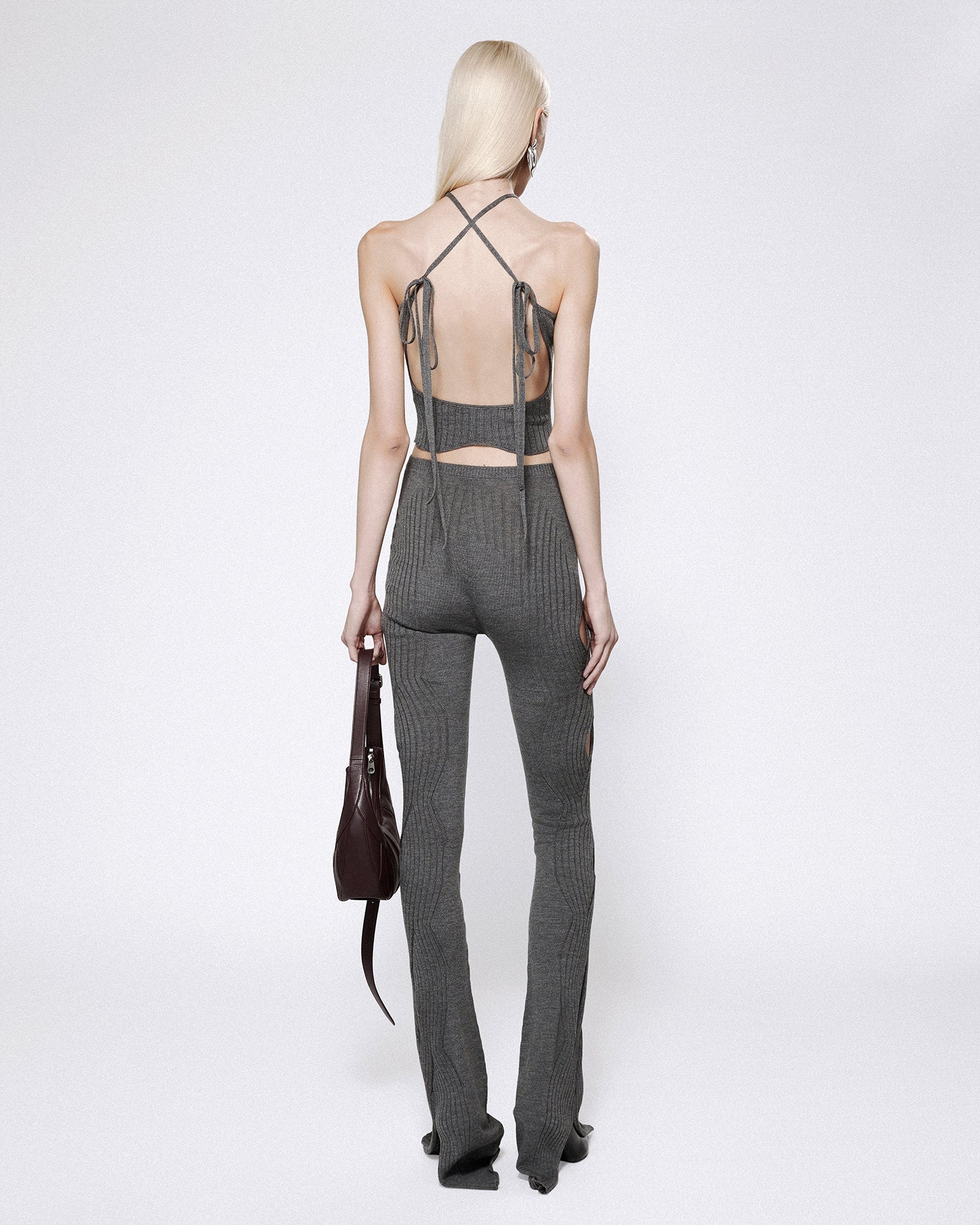 Xl cable knit trousers grey melange