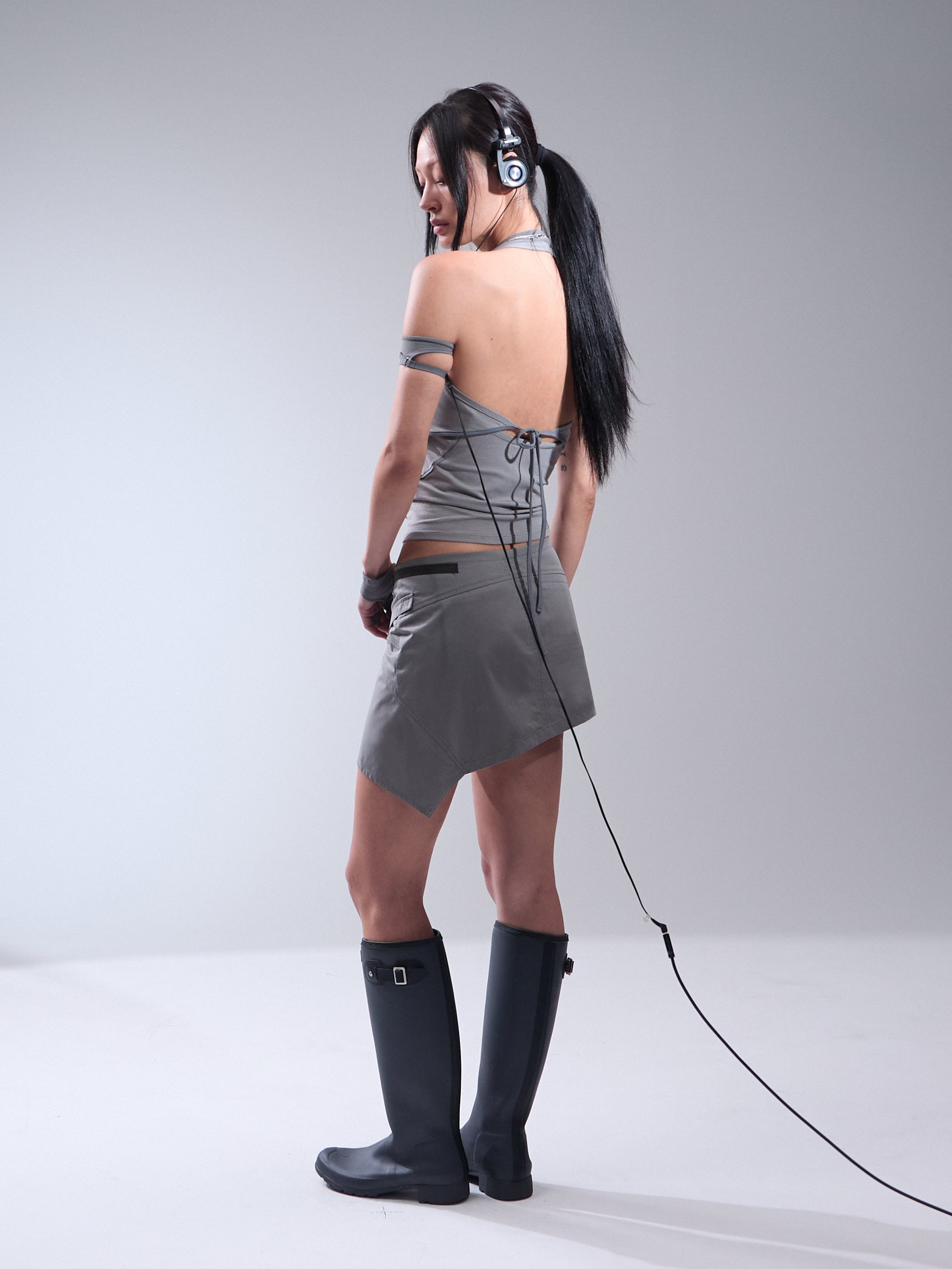 Asymmetric mini skirt