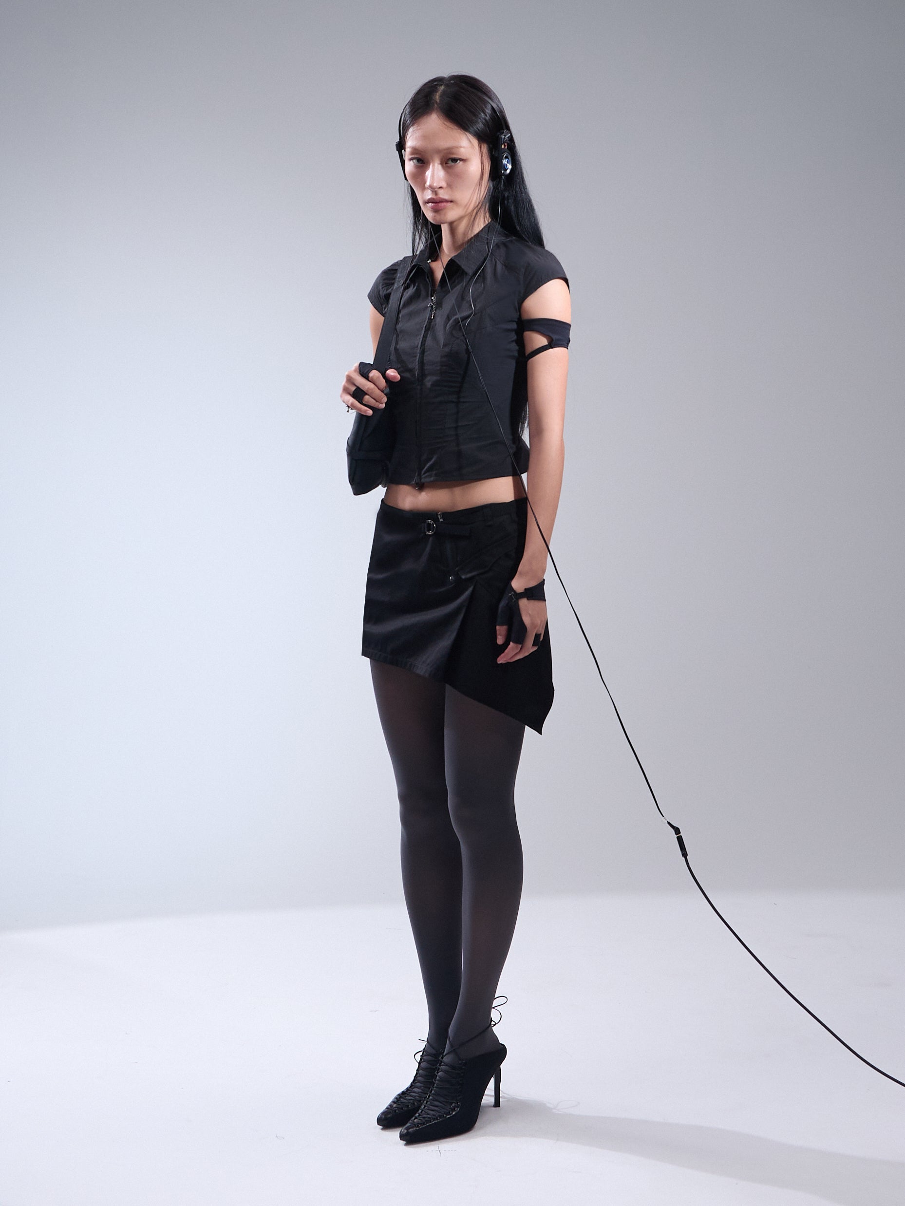 Asymmetric mini skirt