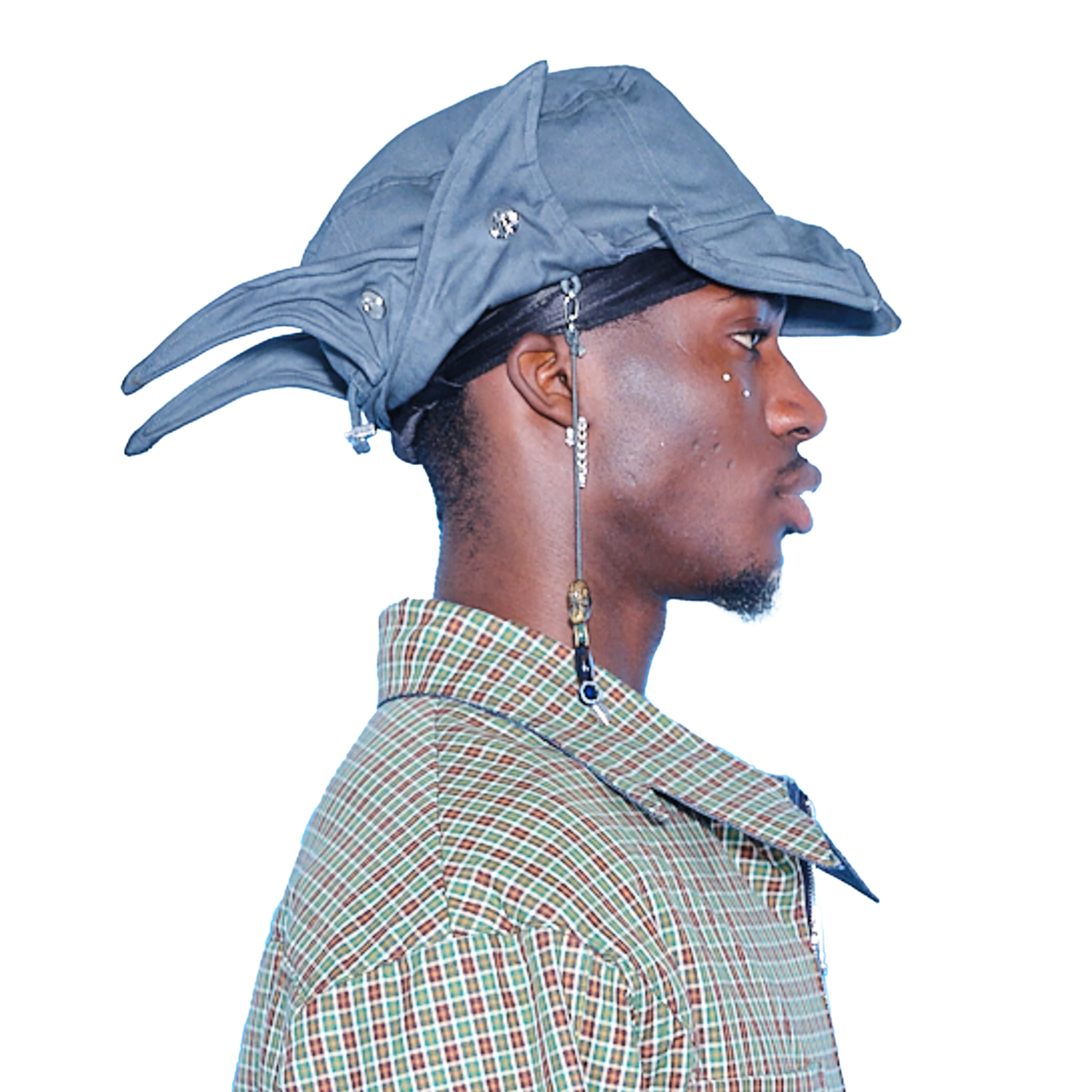 Beaded manta cap - grey