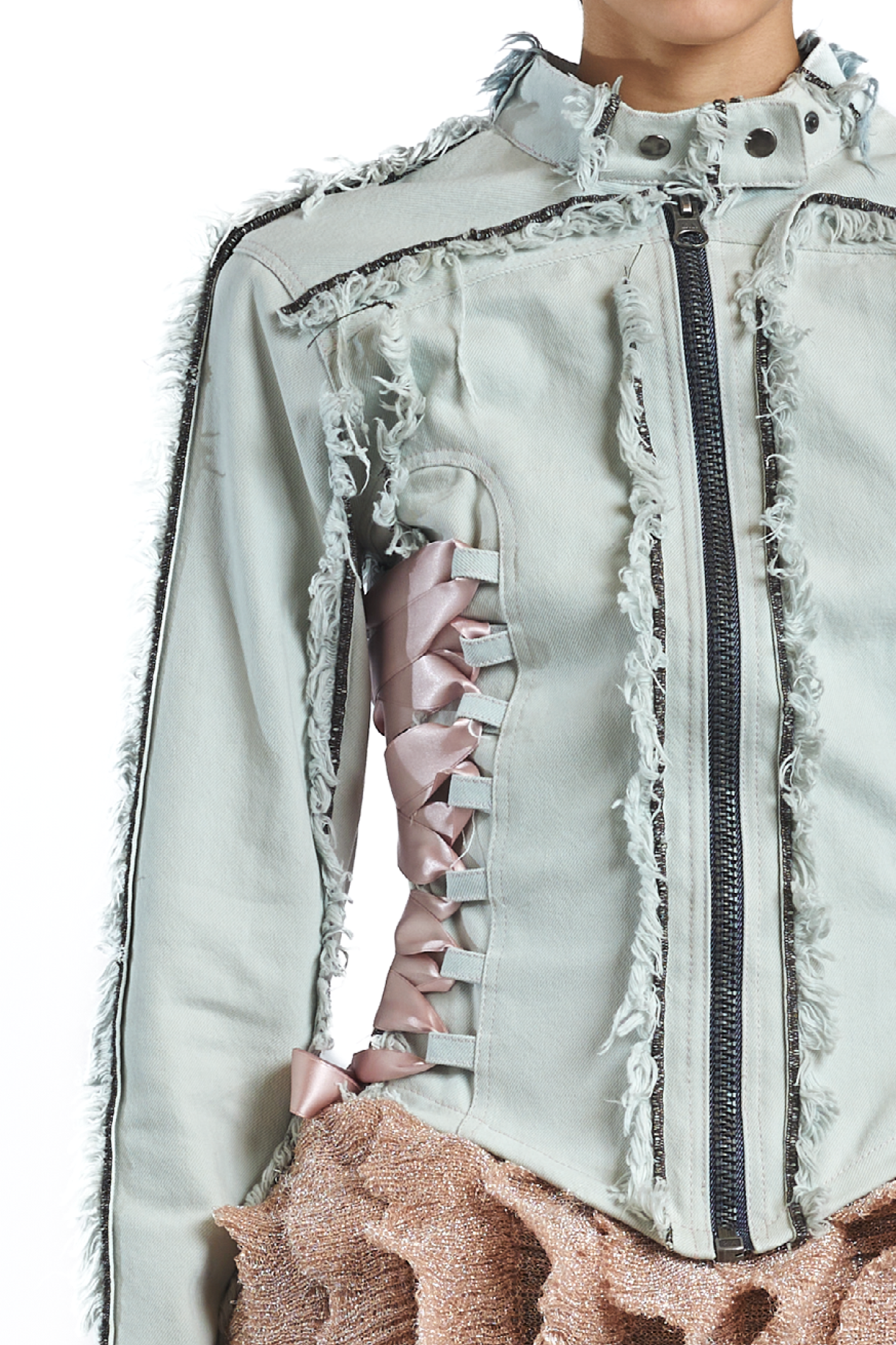 Strip biker jacket