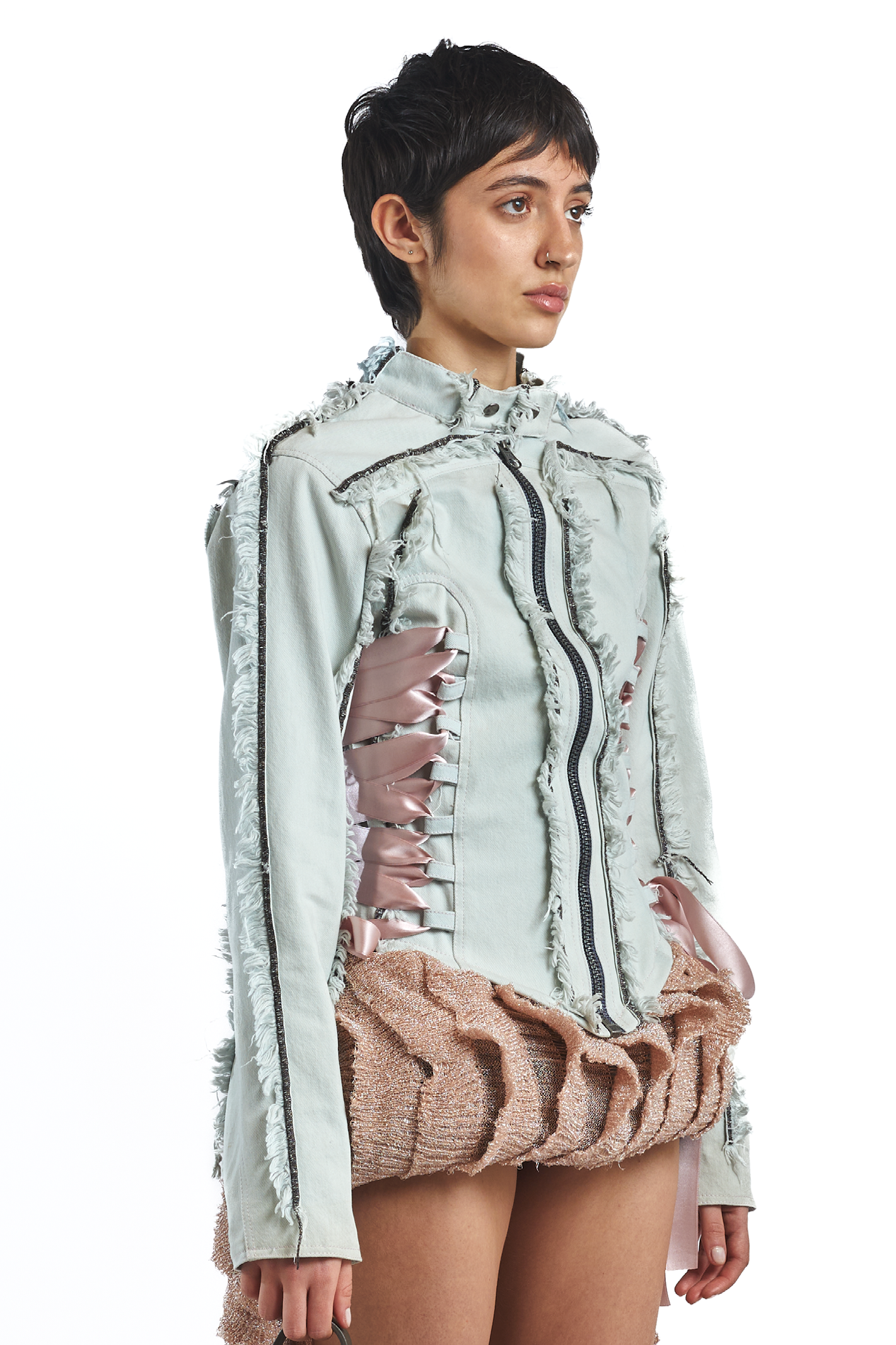 Strip biker jacket
