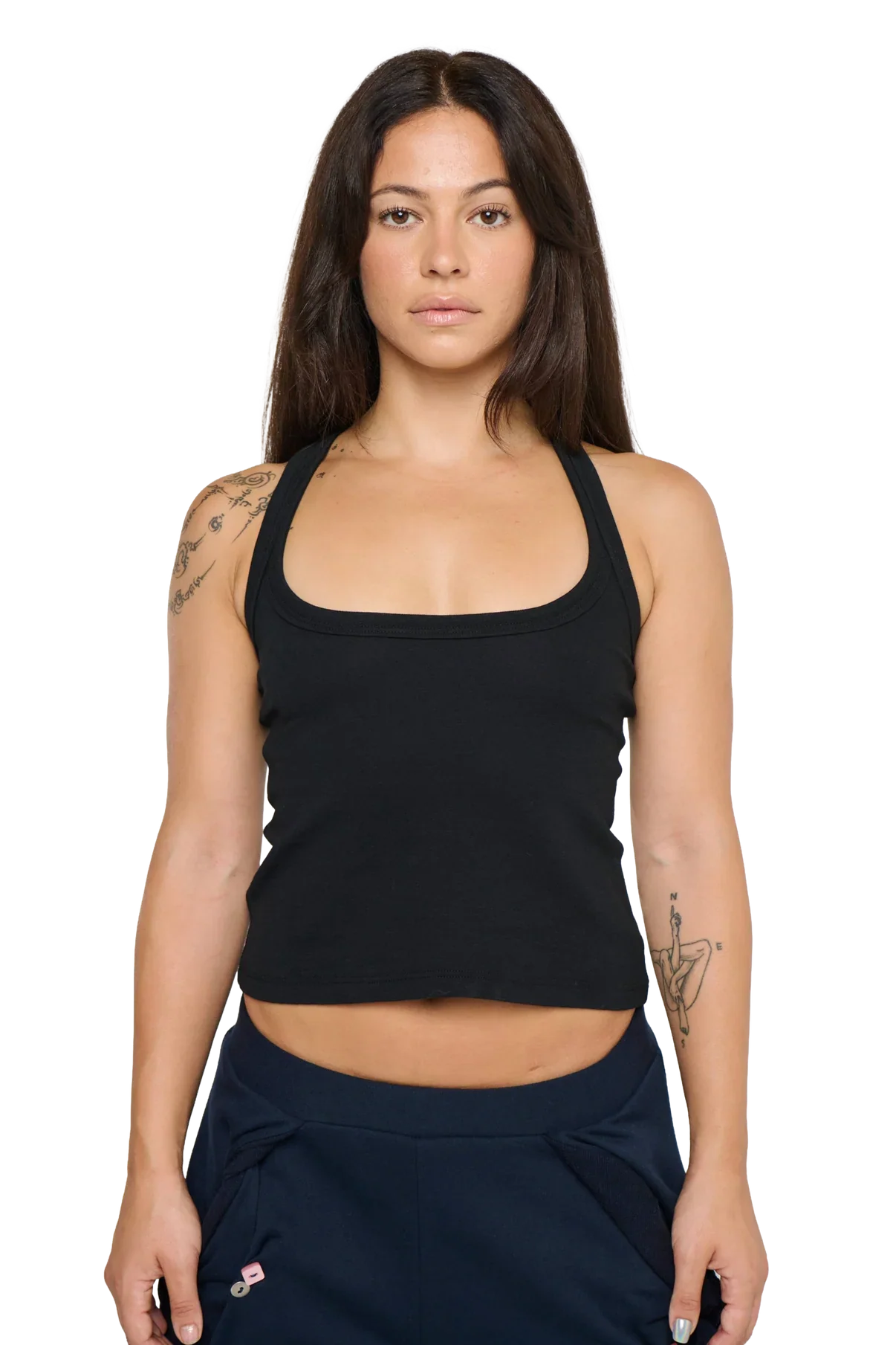 Scoop neck tank - charcoal