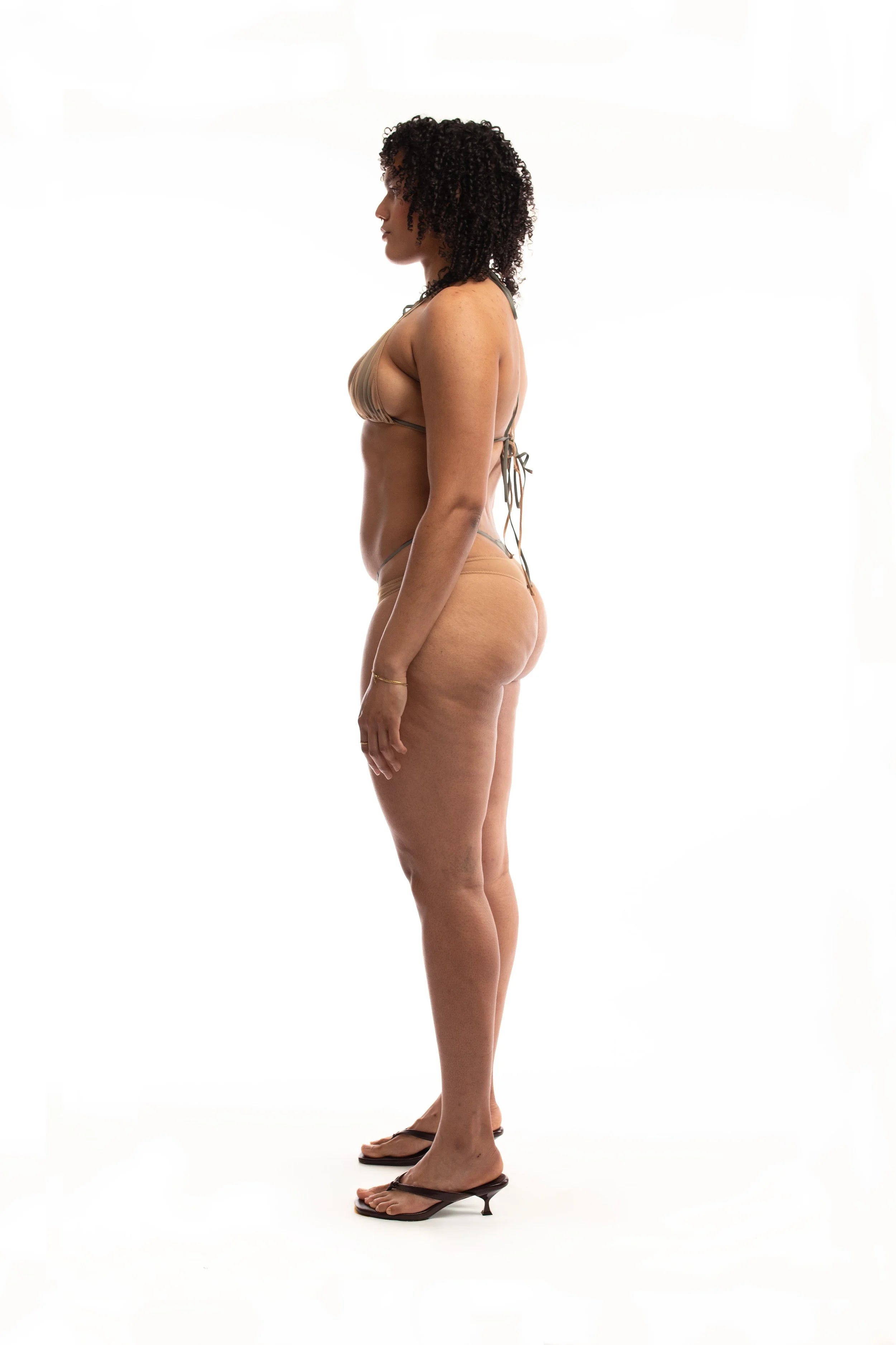 Double layered bikini set - sage & earth tones