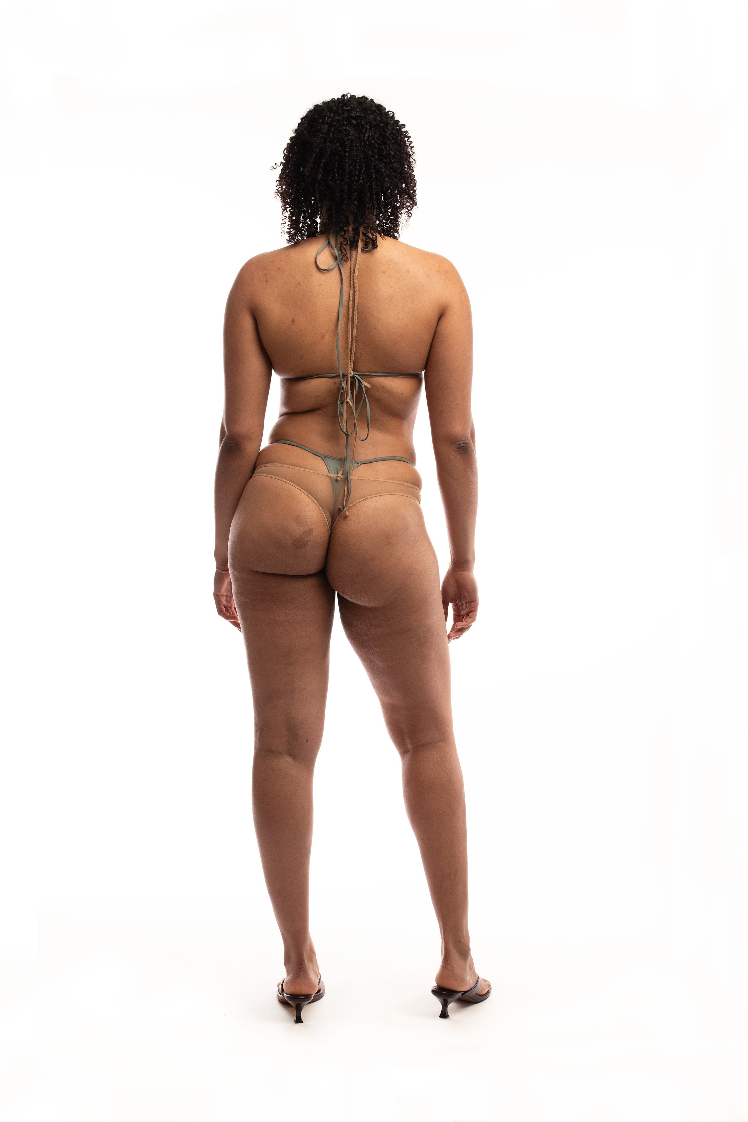 Double layered bikini set - sage & earth tones