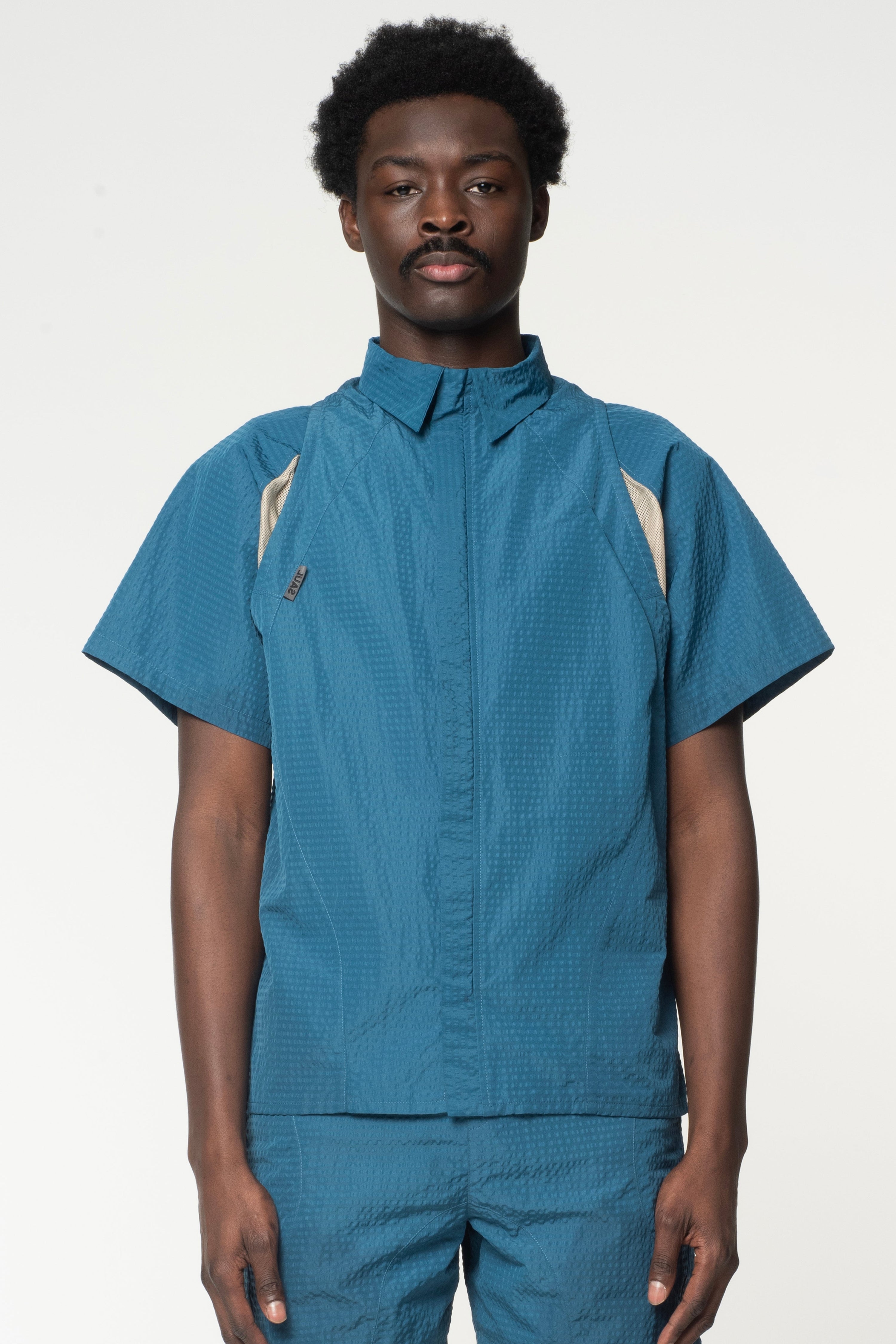 Seersucker  shirt - teal