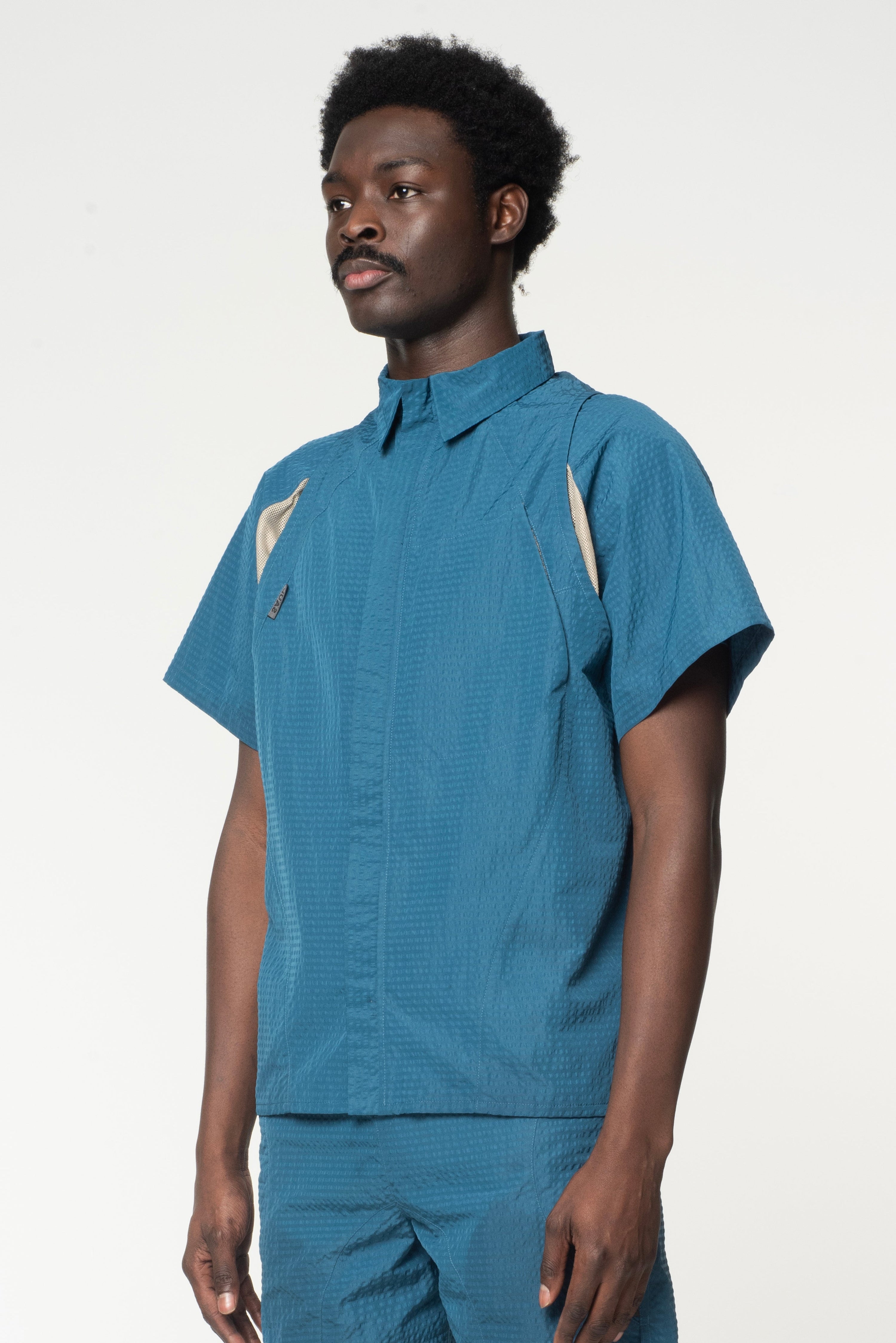 Seersucker  shirt - teal