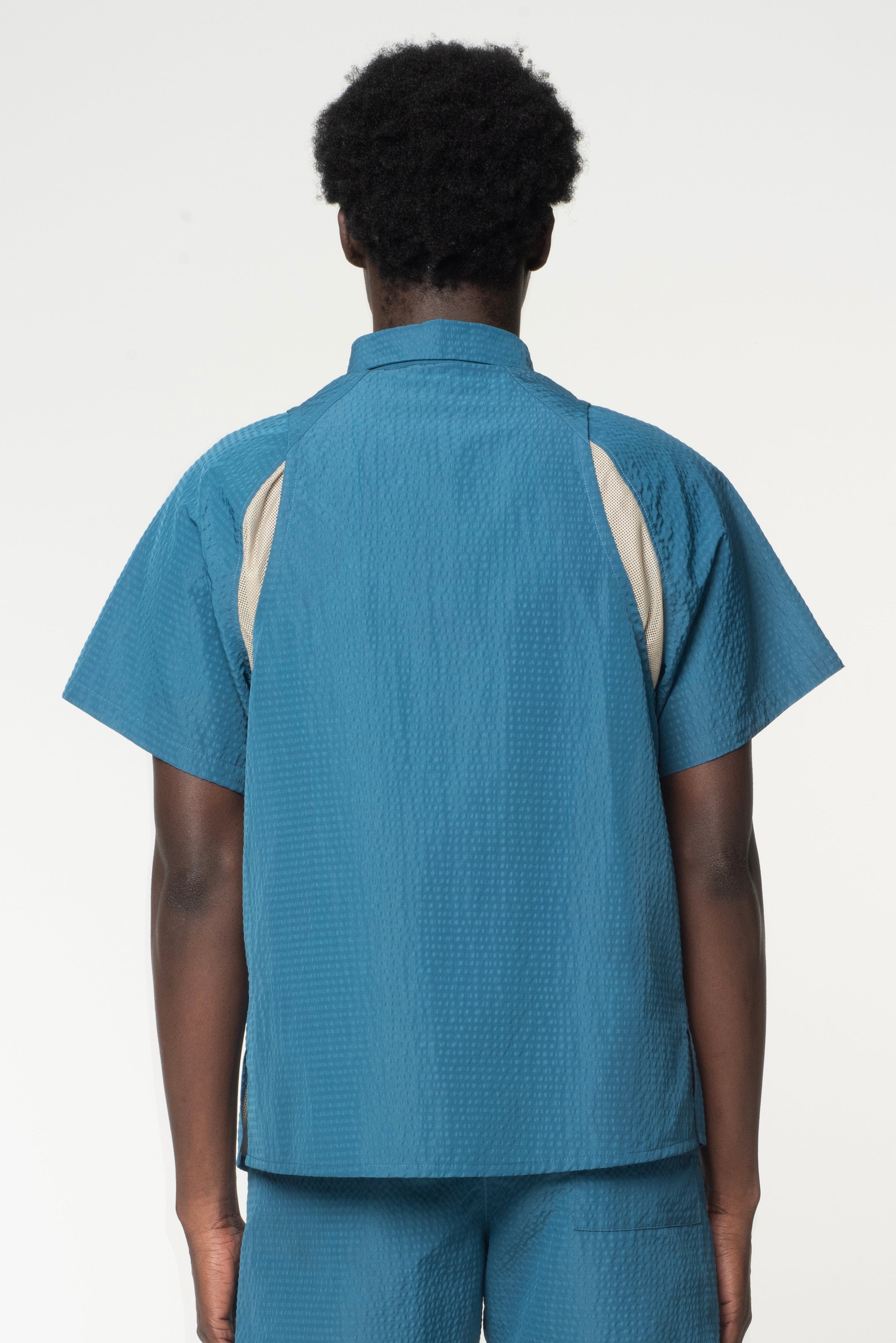 Seersucker  shirt - teal