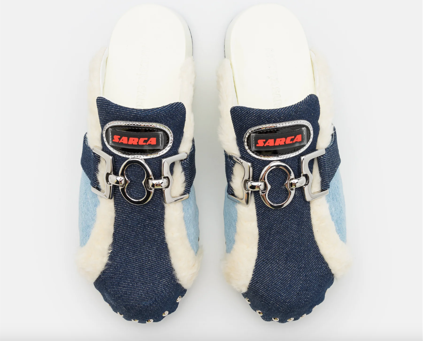 'denim clogs upcycled fabrics