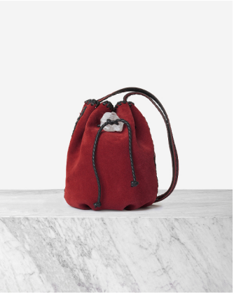 Iacobella nirmala suede bag large - burgundy with black