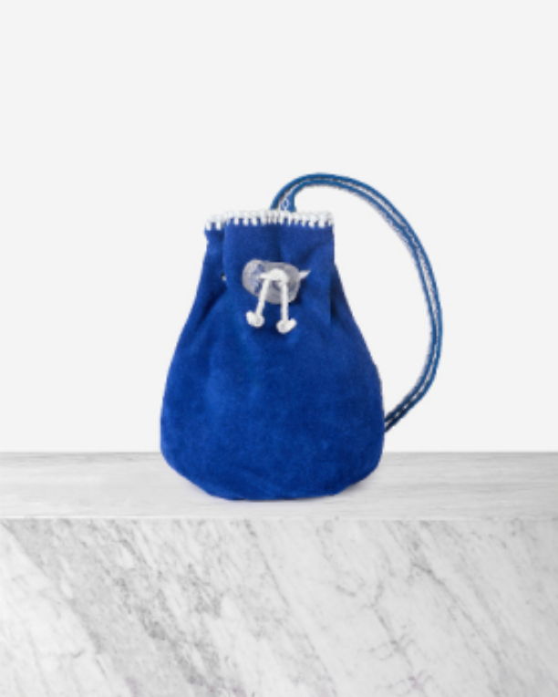 Iacobella nirmala suede bag - blue with white