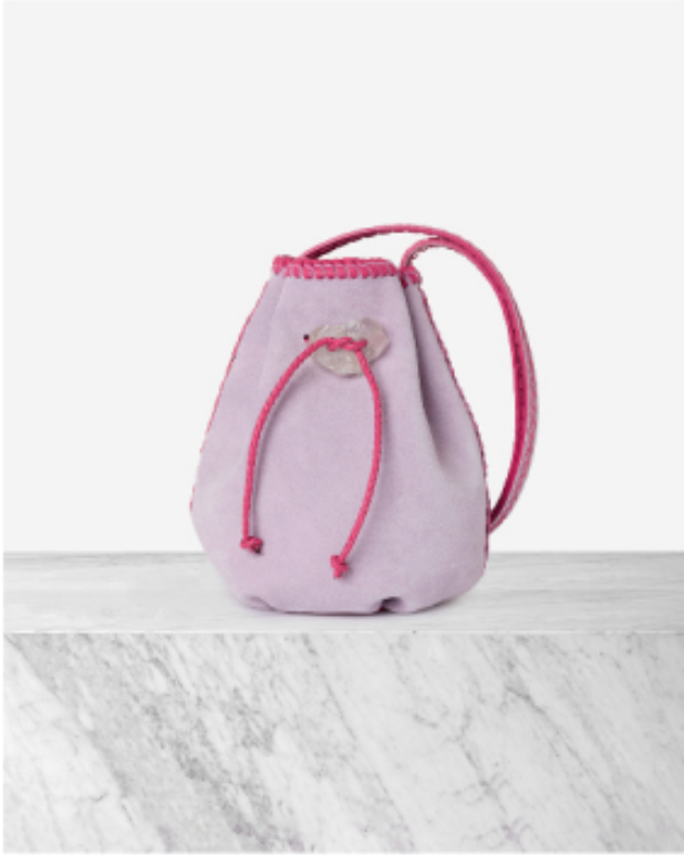 Iacobella nirmala suede bag - lilac with pink