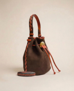 Iacobella nirmala suede bag - testa di moro