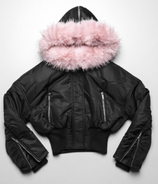 Black juicy fitted bomber