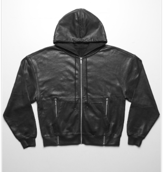 Waxed flared hoodie