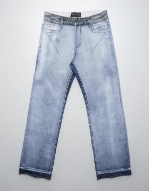 Raw straight denim