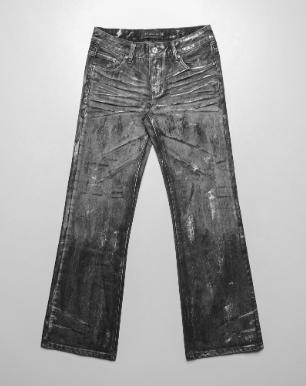 Grey vintage waxed denim