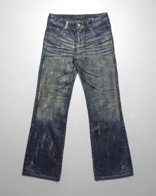 Blue vintage waxed denim