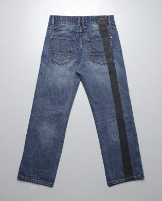 Paint striped denim
